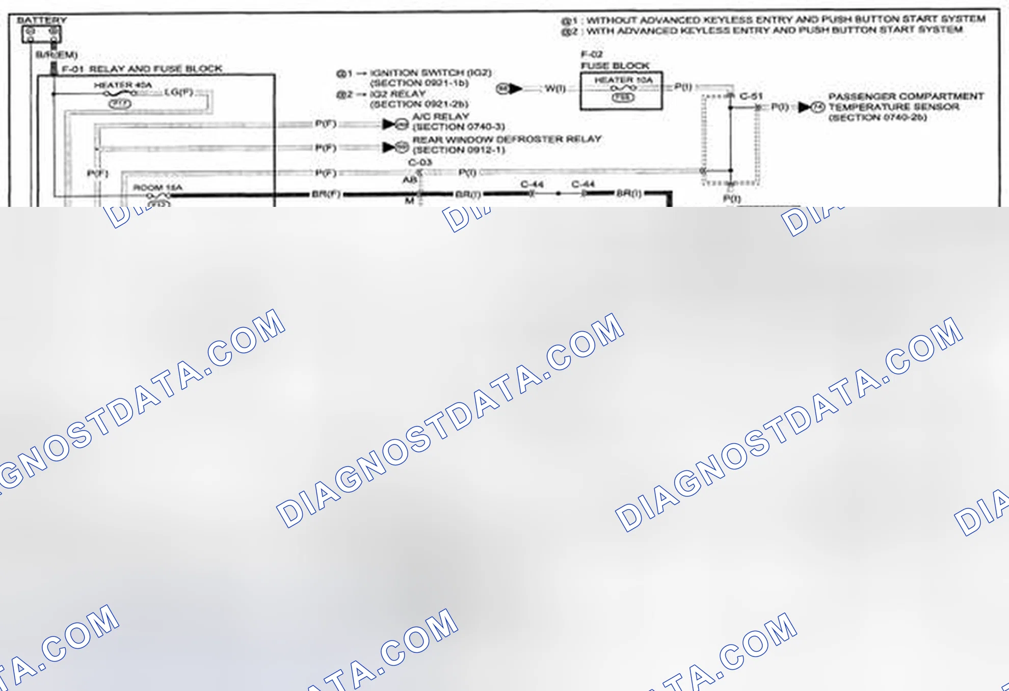 Scheme 210: Heater And Air Conditioner System (Auto A/C) Wiring Diagram - 0740-2a (1 Of 2)