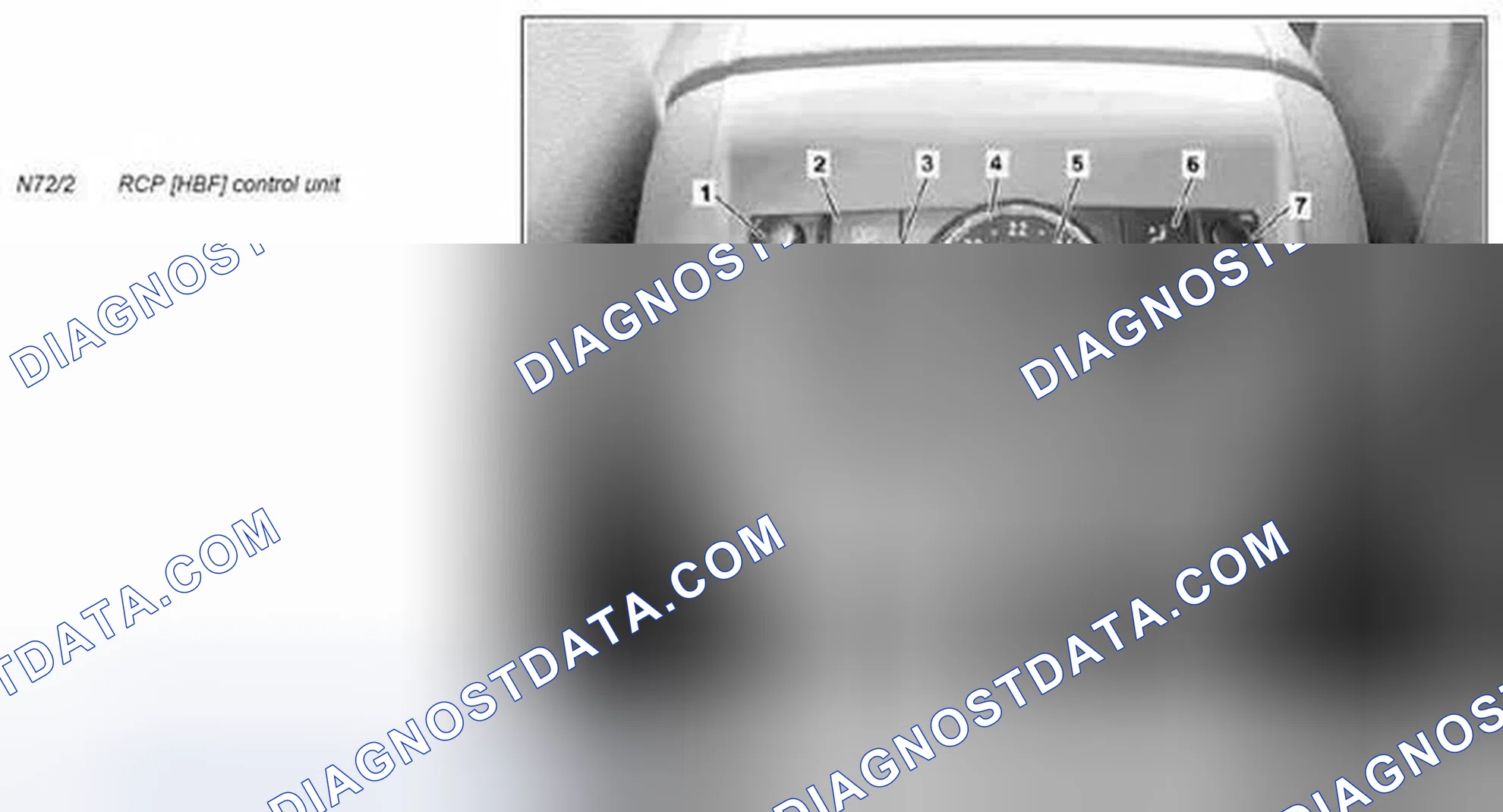Scheme 172: Rear control panel control unit, component description - GF83.40-P-3020GMB