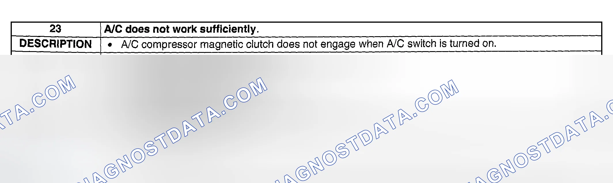 Scheme 309: NO. 23 A/C DOES NOT WORK SUFFICIENTLY