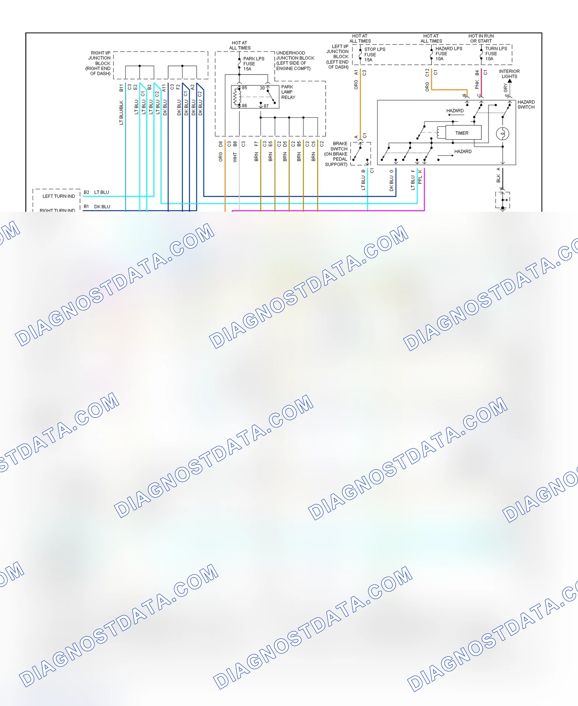 Scheme 14: Exterior Lights Wiring Diagram (Cutlass & Malibu)