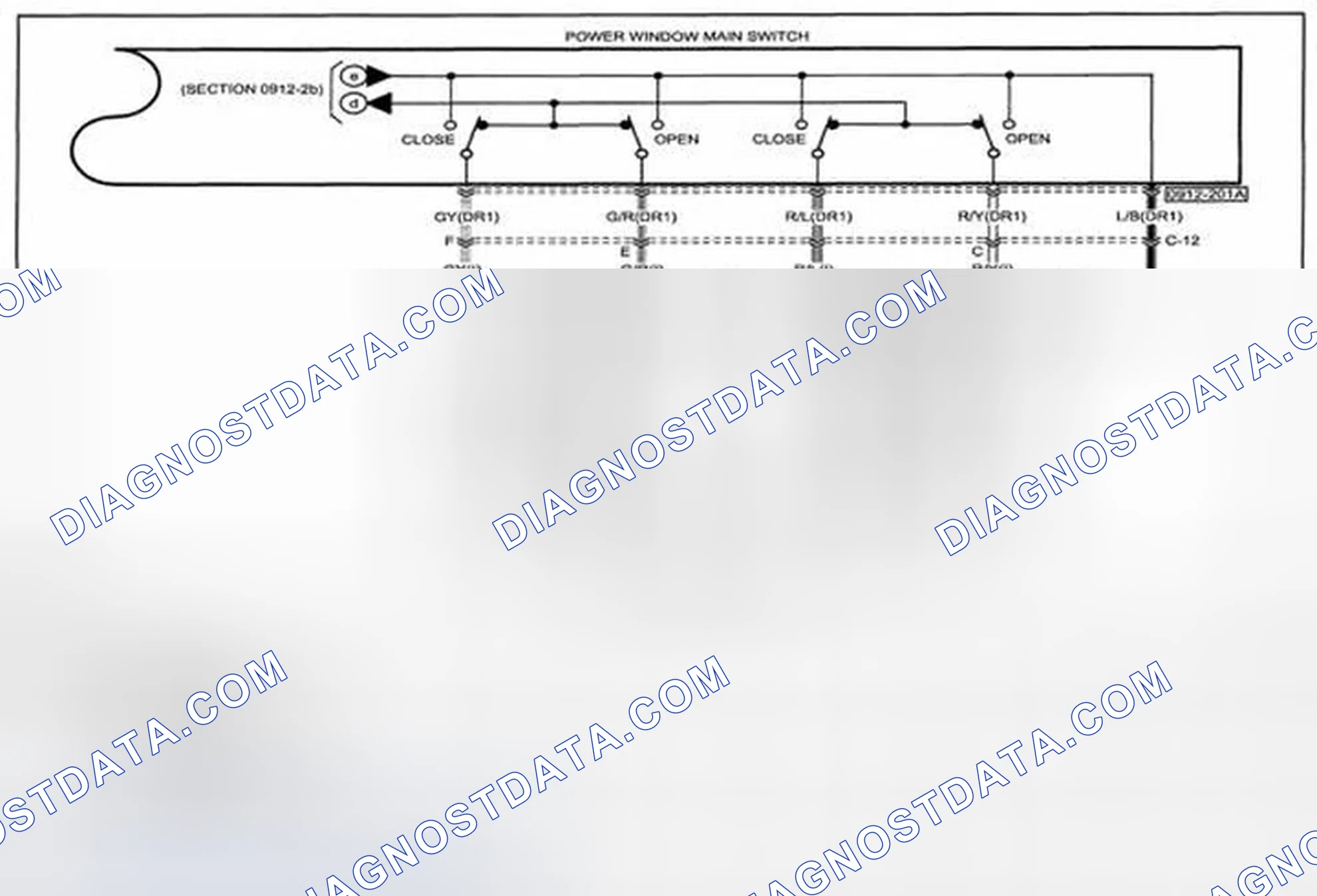 Scheme 172: Power Window System Wiring Diagram - 0912-2e (1 Of 2)
