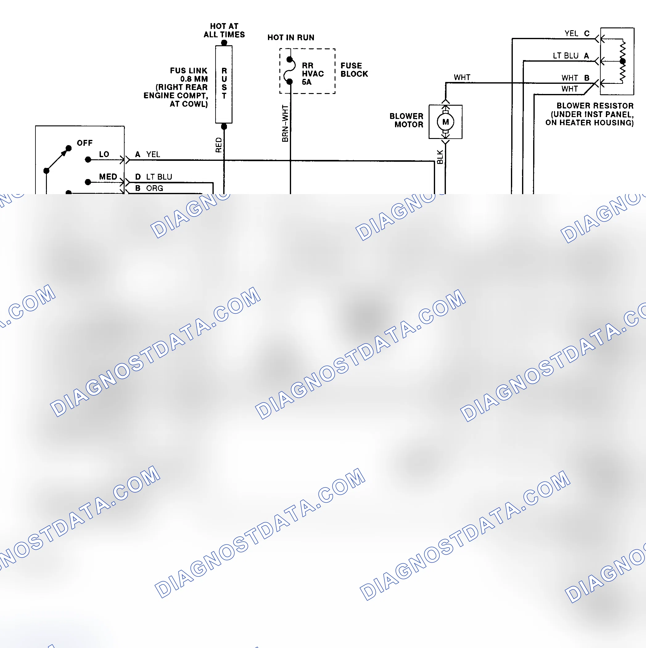 Fig. 6: Rear Heater System Wiring Diagram