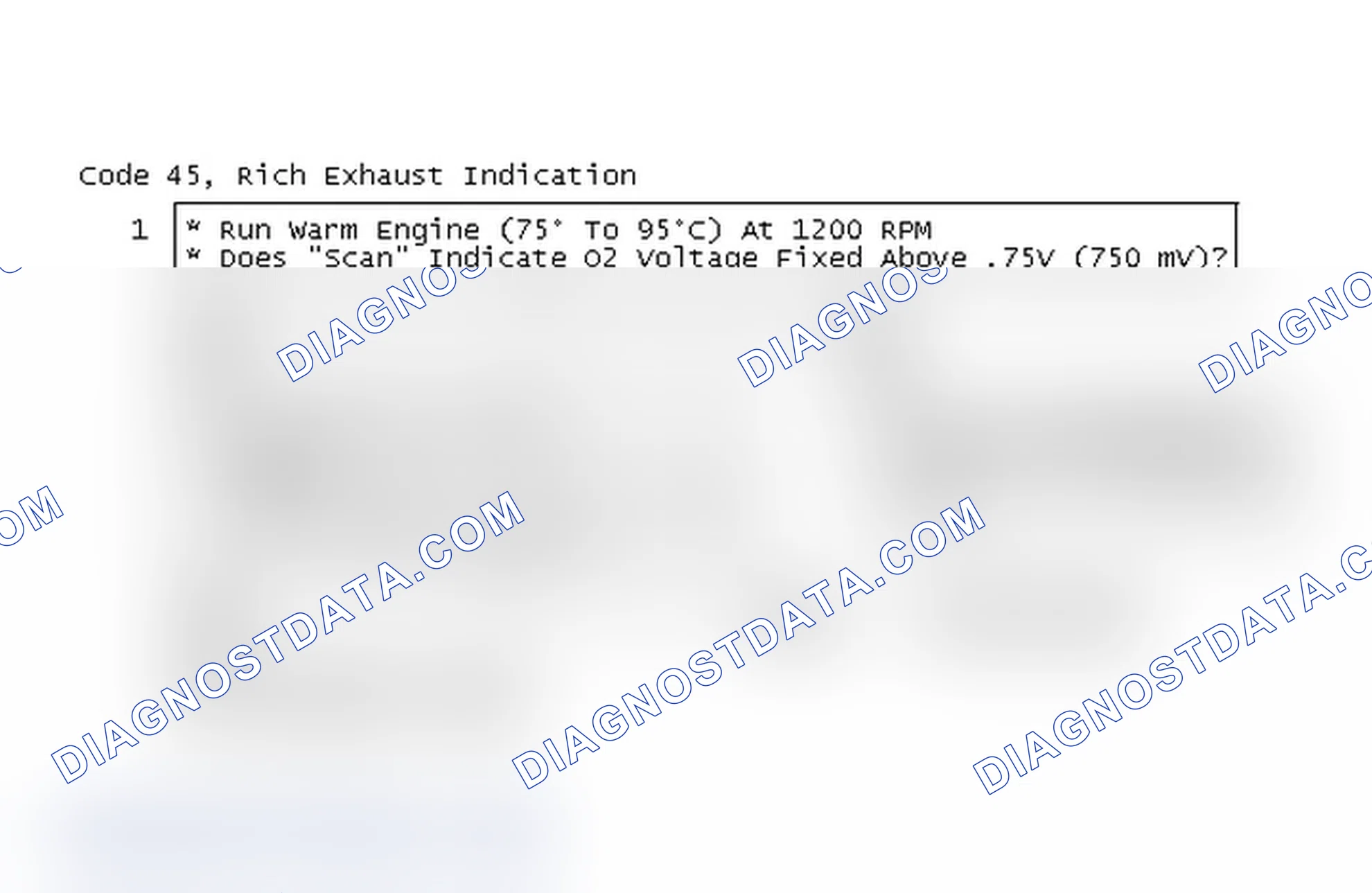 Scheme 101: Code 45, Rich Exhaust Indication
