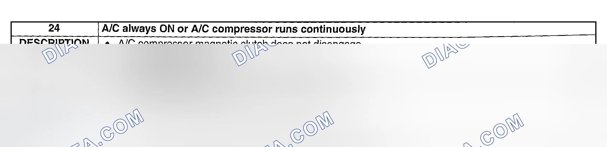 Scheme 312: NO. 24 A/C ALWAYS ON/A/C COMPRESSOR RUNS CONTINUOUSLY