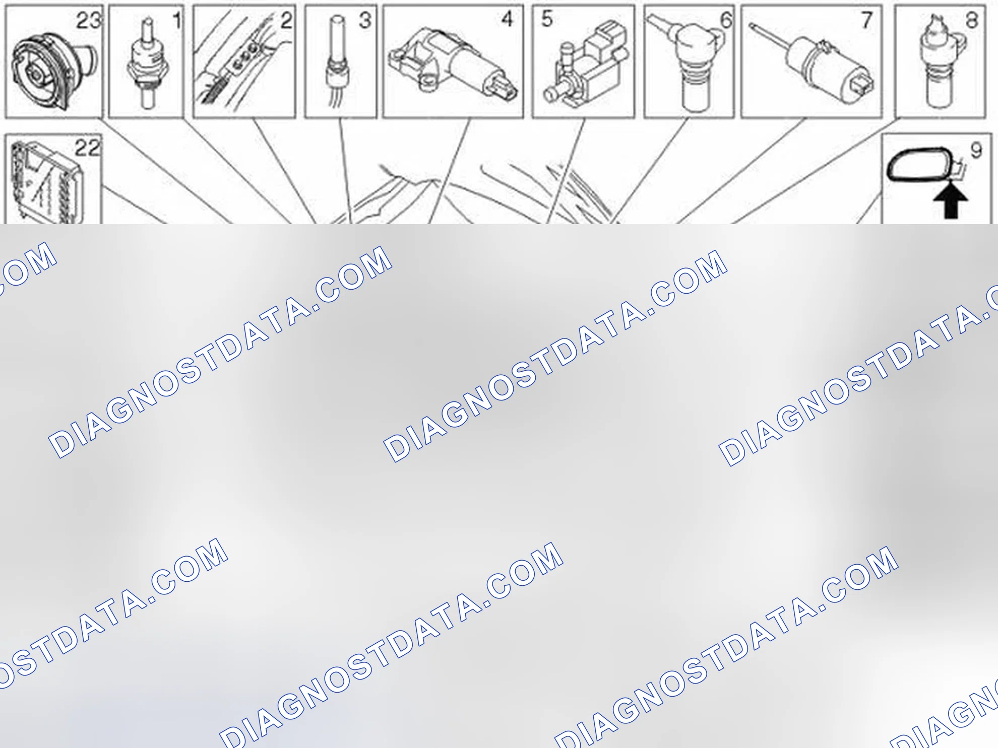 Scheme 138: Location of components, engine compartment