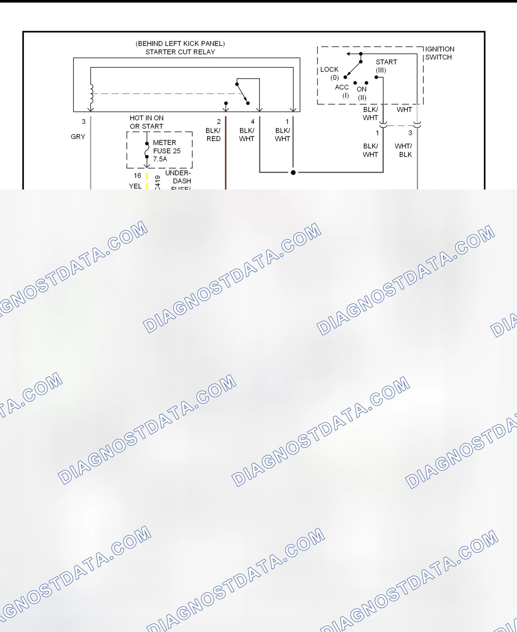 Fig. 16: Starting System Schematic (CR-V - With Anti-Theft System)