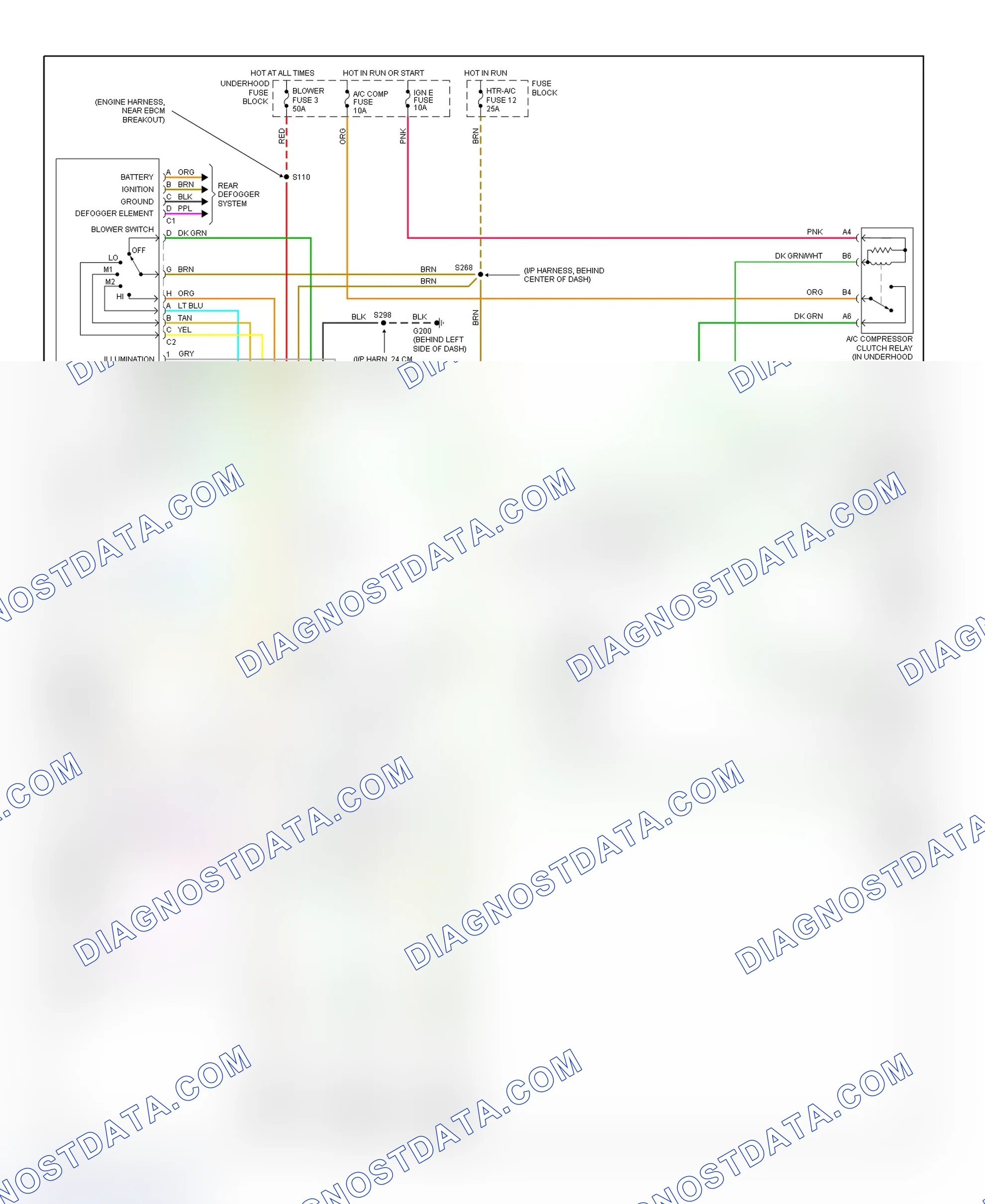 Scheme 14: Manual A/C-Heater System Wiring Diagram ("C" & "K" Pickups, Suburban, Tahoe & Yukon - Diesel)