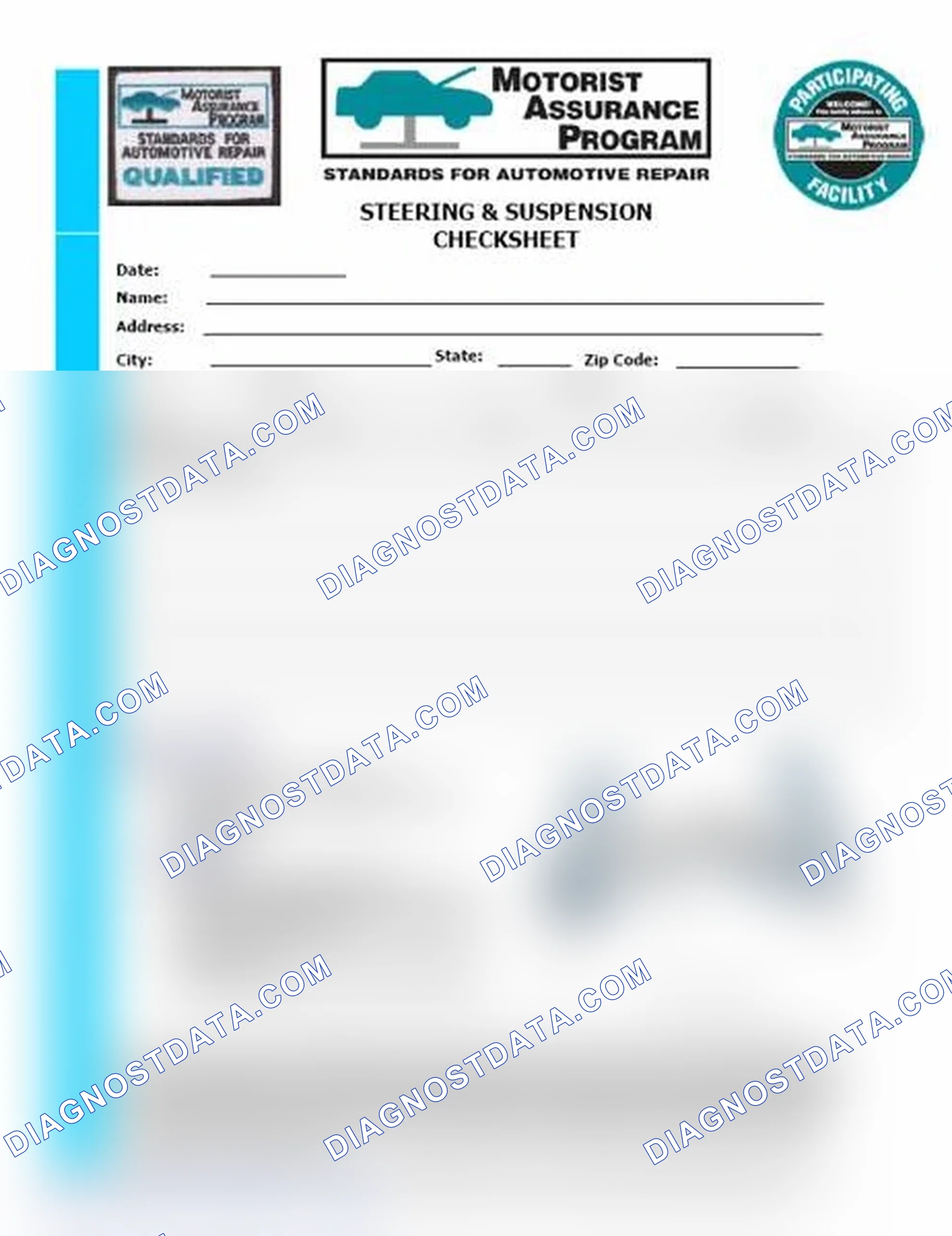 Scheme 11: Steering & Suspension Checksheet (1 Of 2)