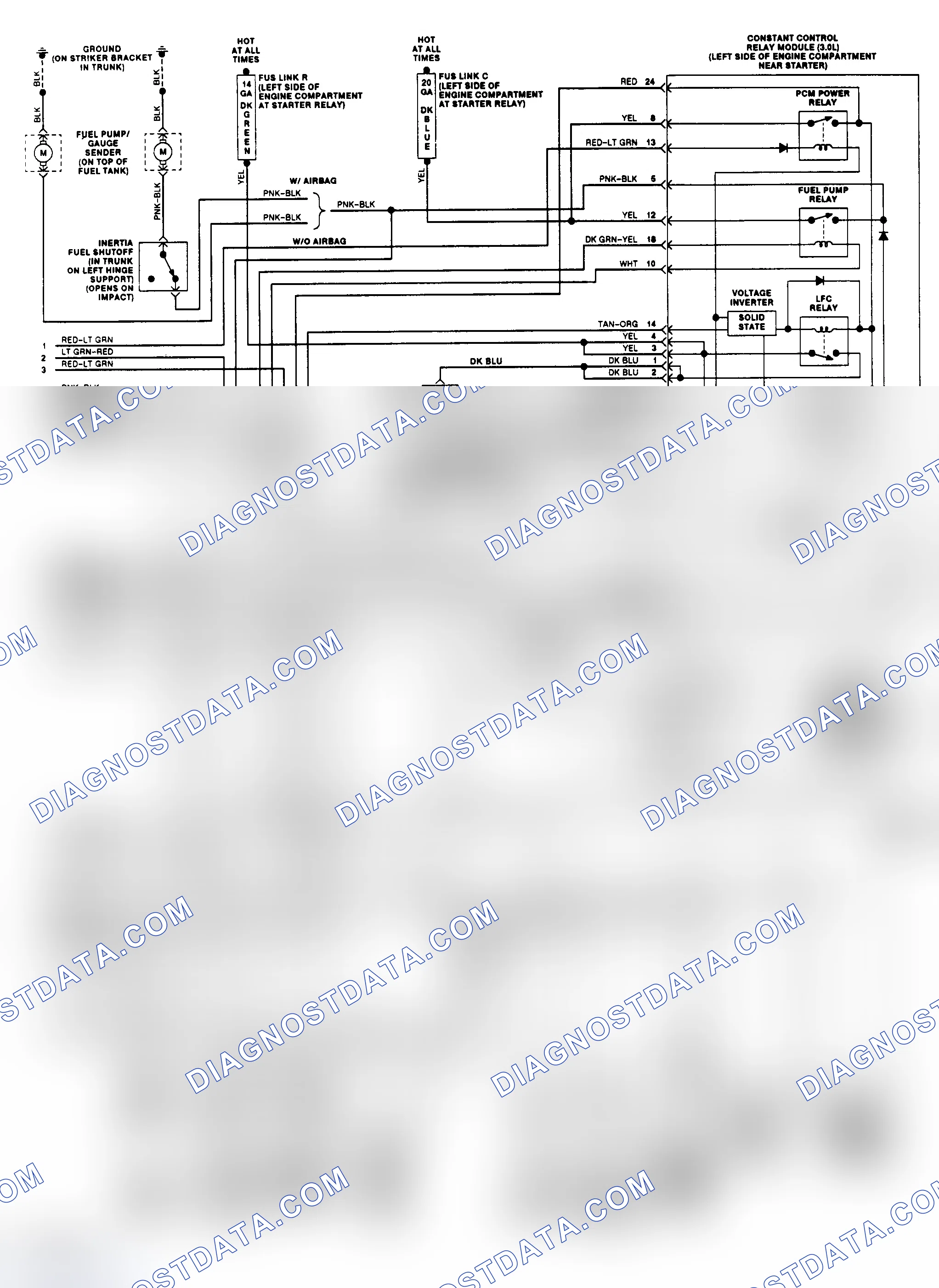 Scheme 154: EEC-IV Wiring Diagram (Tempo/Topaz 3.0L - 2 of 2)