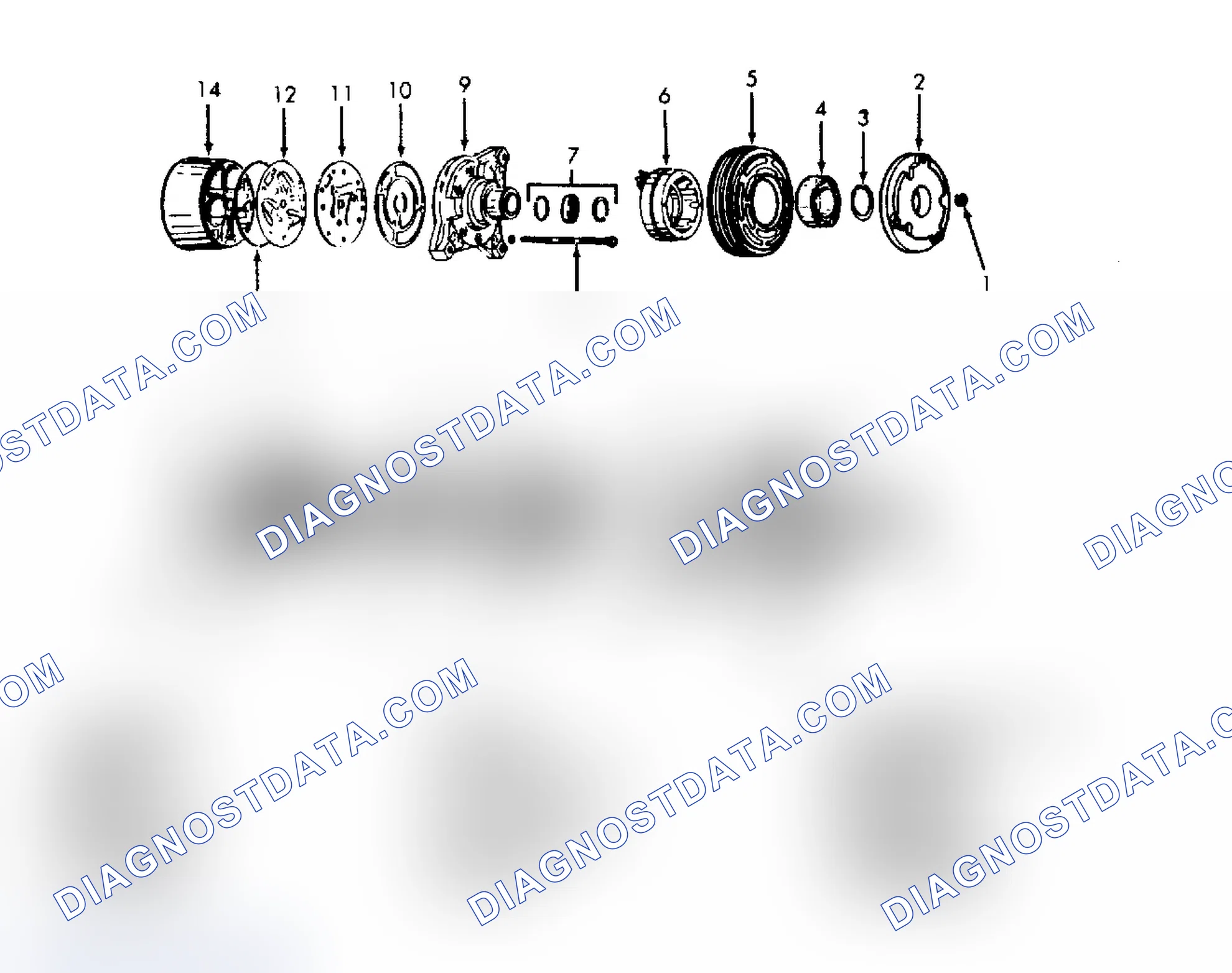 Scheme 2: Exploded View of Harrison HR-6 6-Cylinder Compressor
