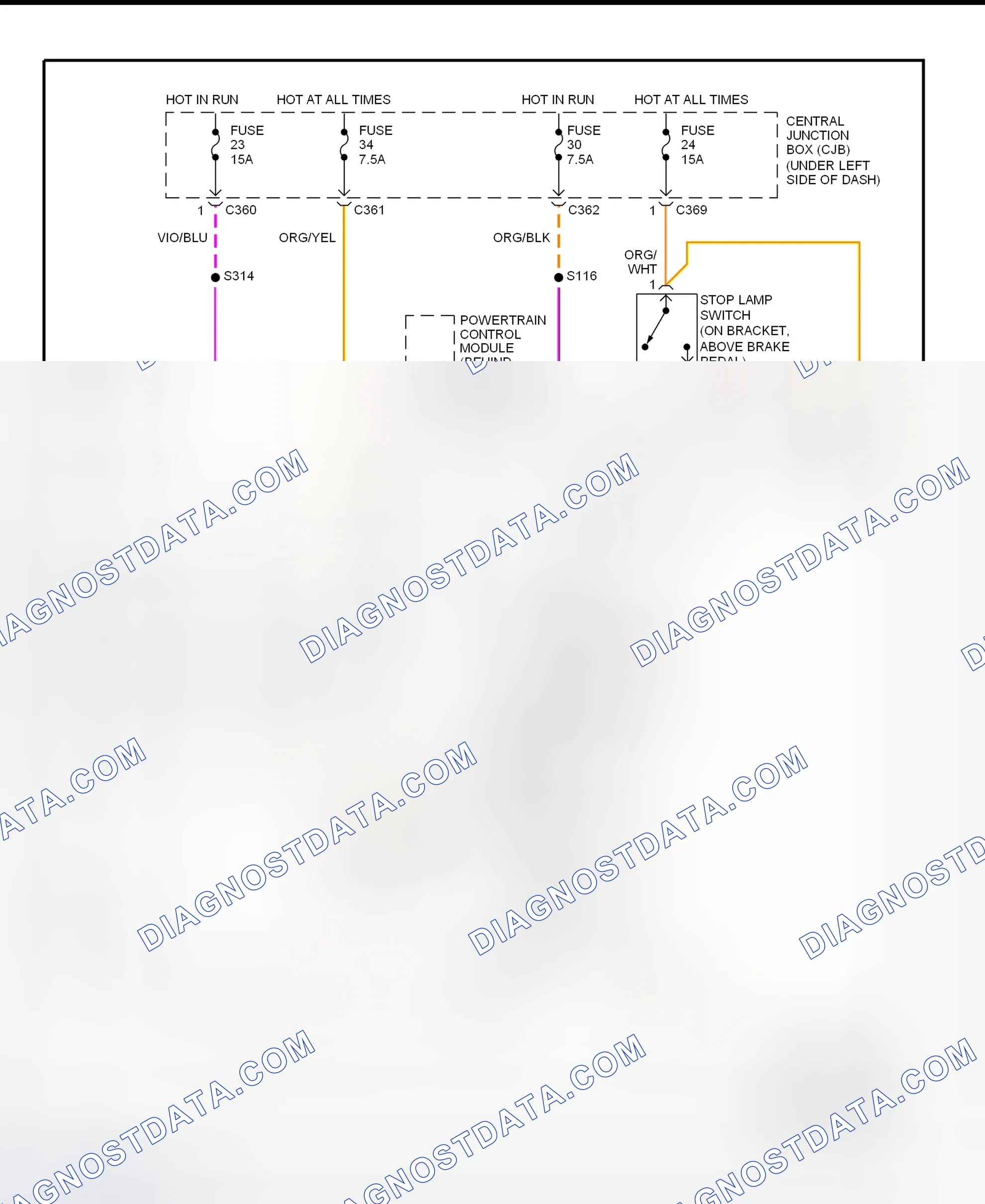 Scheme 85: Shift Interlock System Wiring Diagram (1998 Contour & Mystique)
