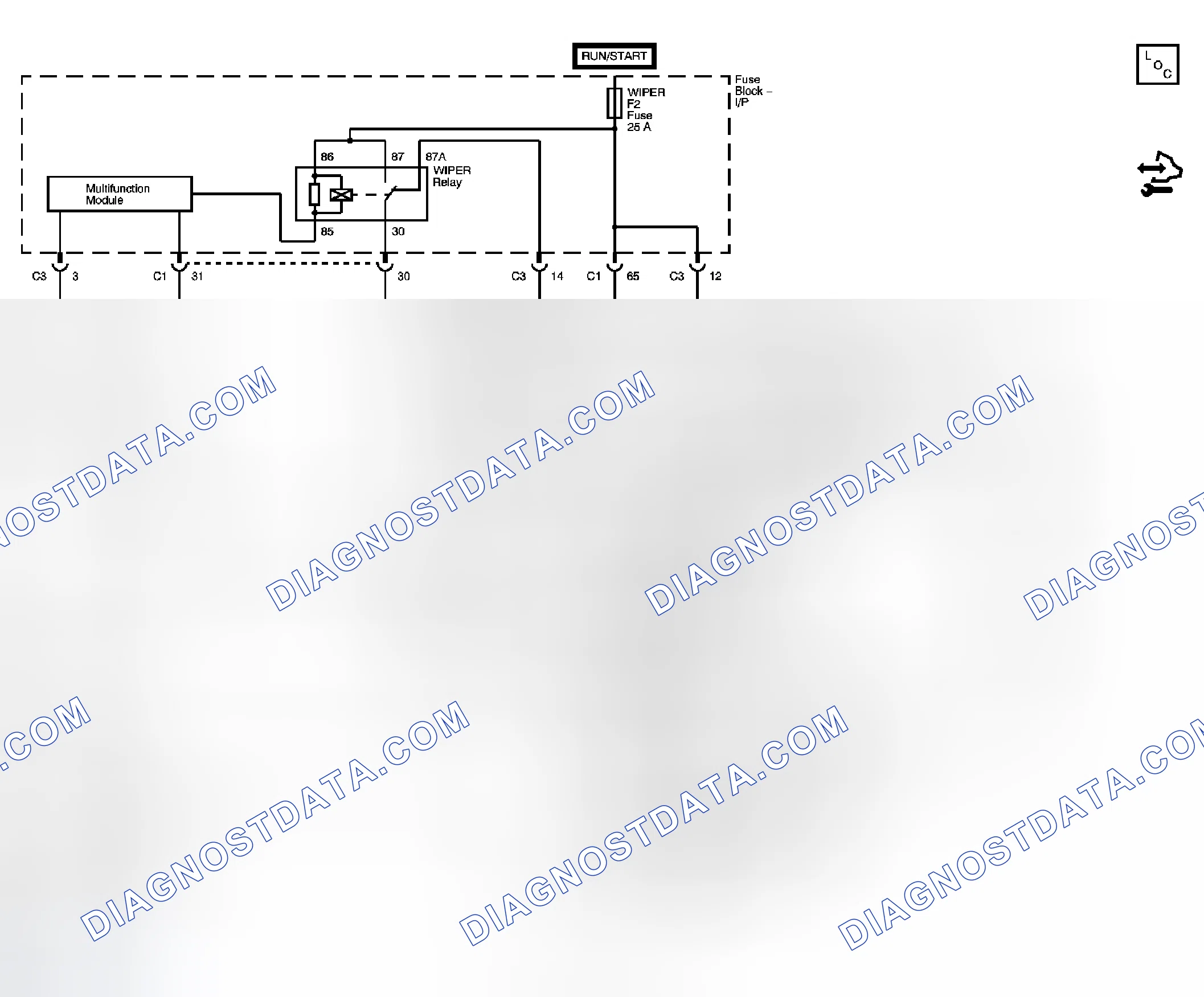Scheme 1: Wiper/Washer Schematics (Notchback)