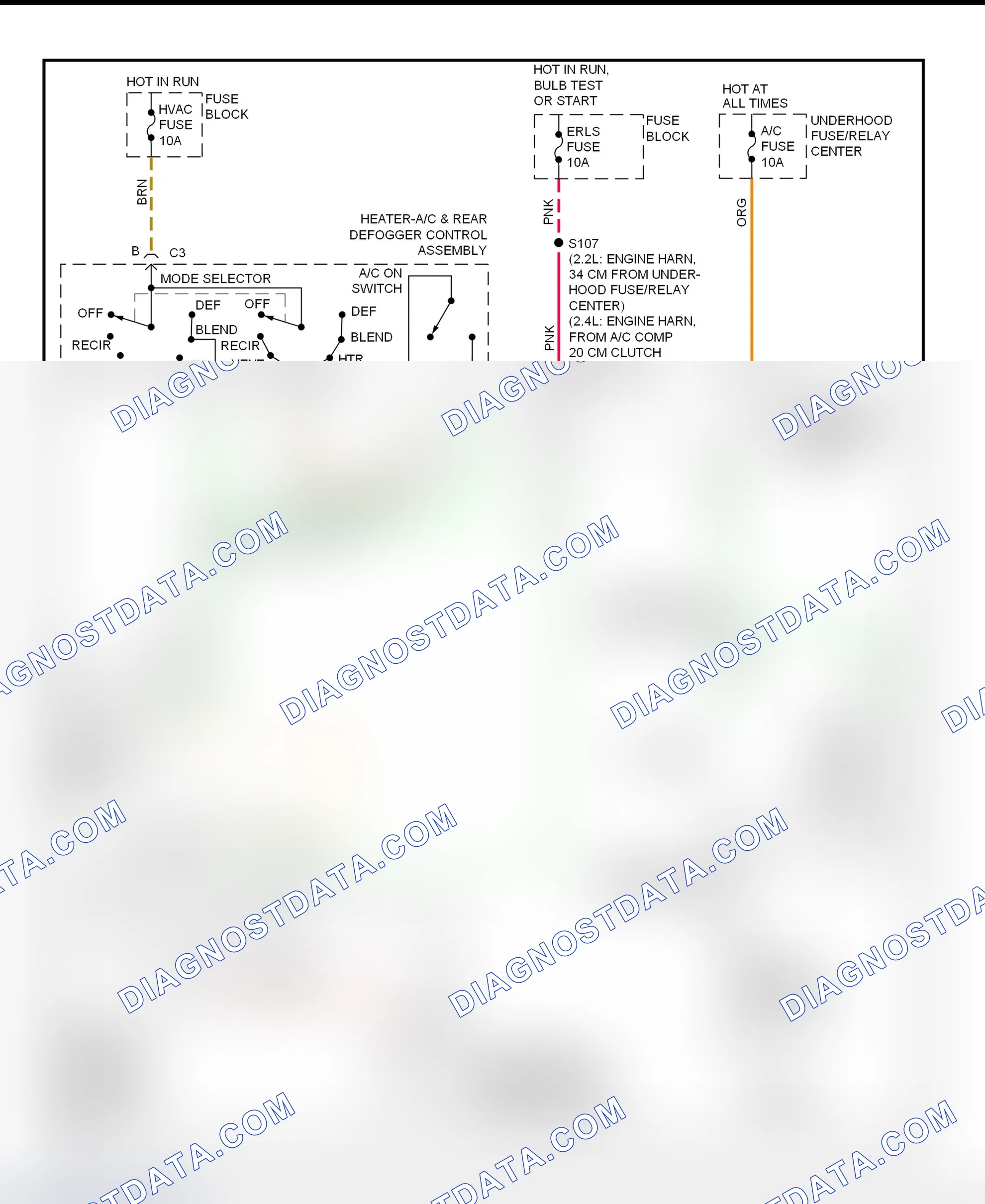 Scheme 15: A/C Compressor Clutch Control Circuit Wiring Diagram (2000 Cavalier & Sunfire)