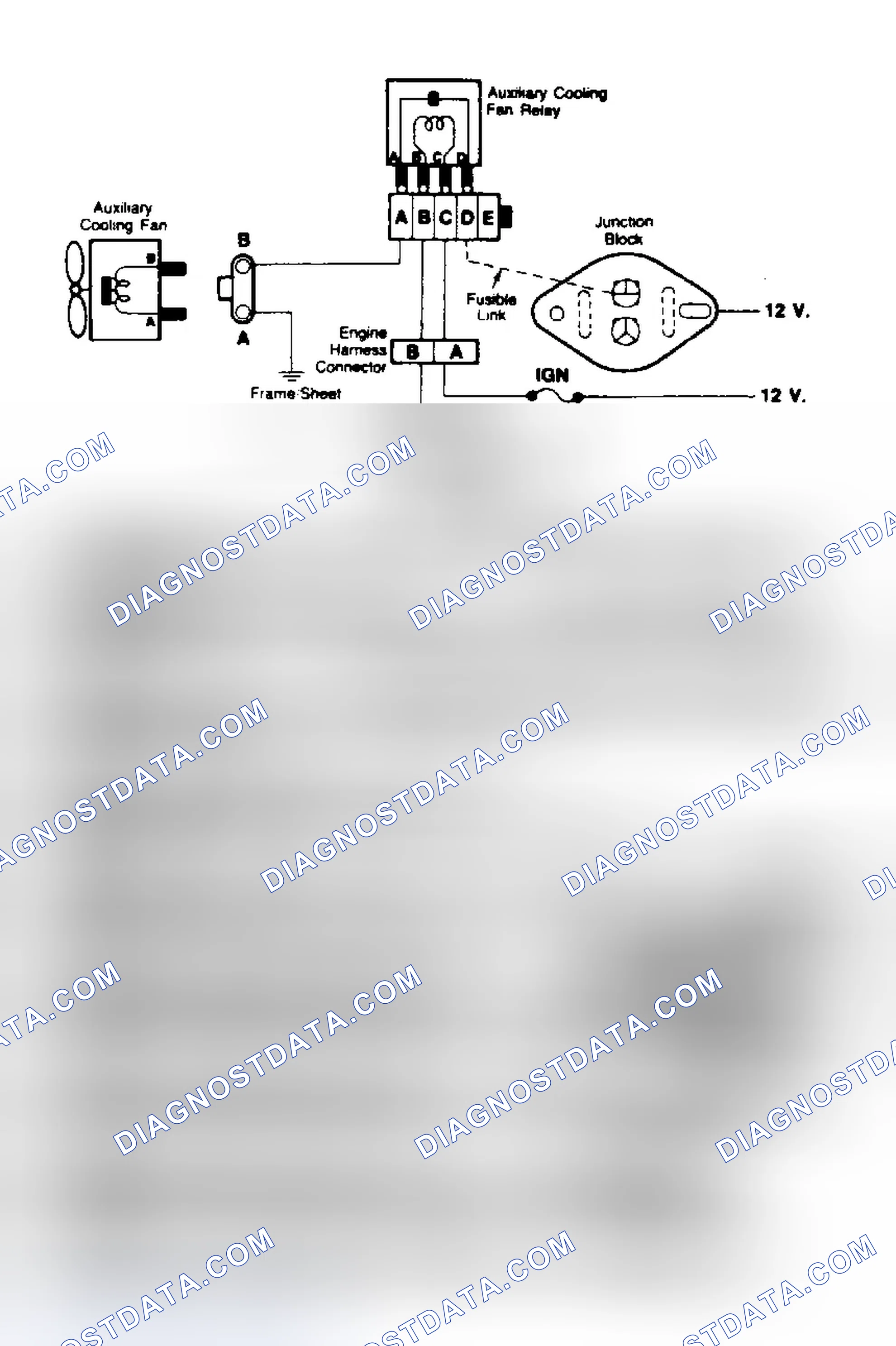Scheme 74: Cooling Fan Circuit Schematic & Flow Chart (7.4L G, C & K Series With A/C)