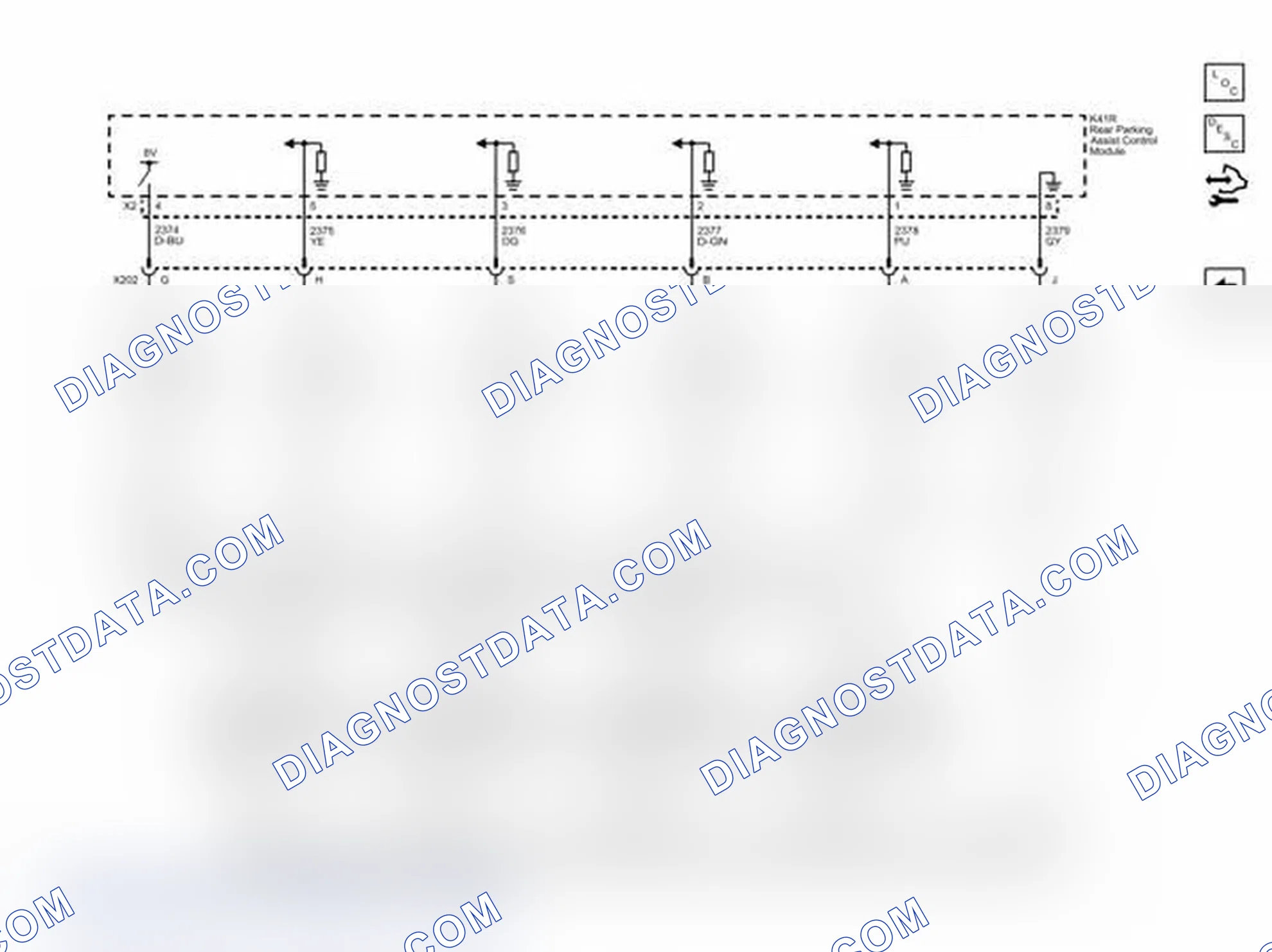 Scheme 4: Rear Object Sensors (UD7) Wiring Schematics