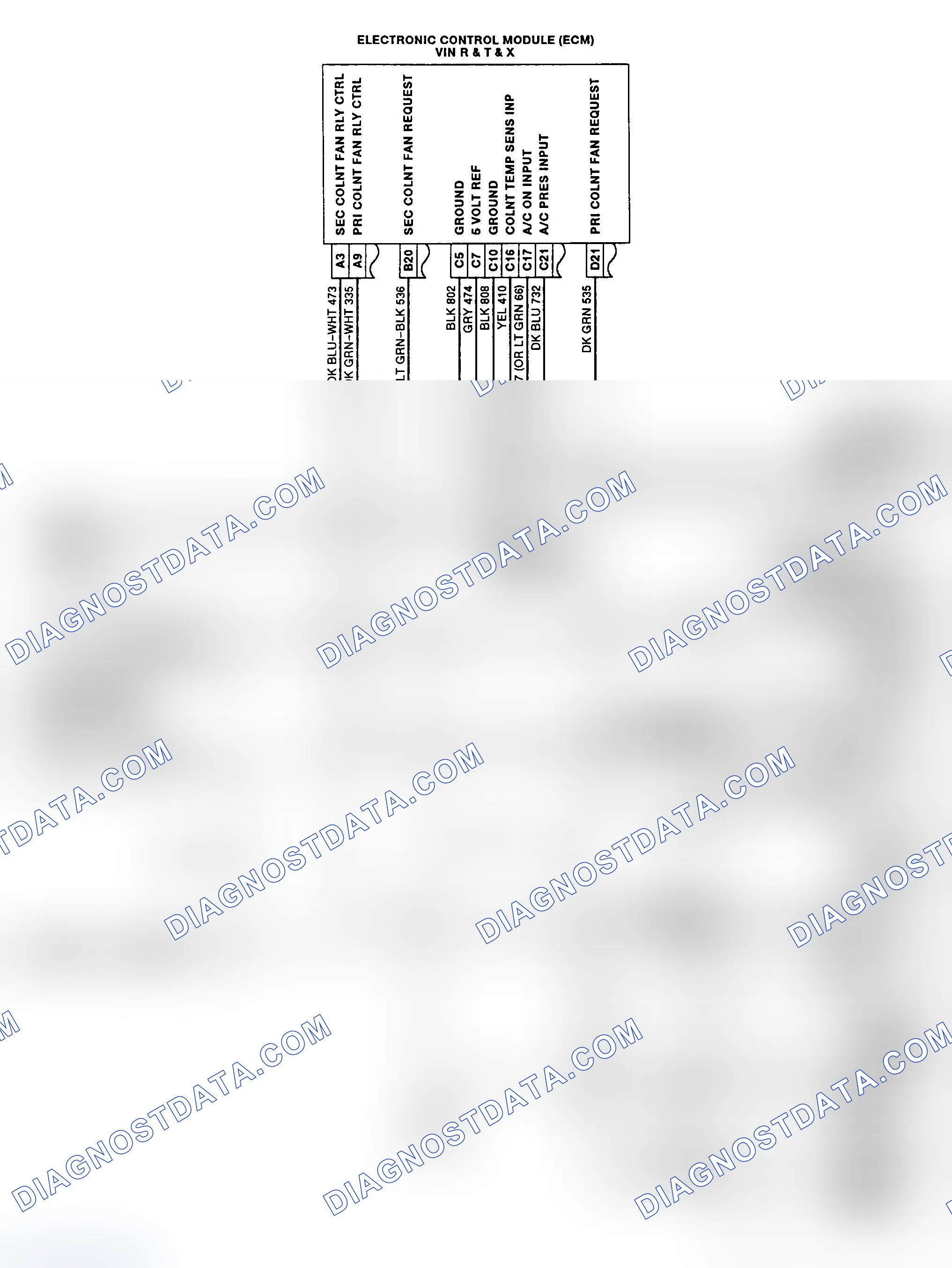 Scheme 24: Cooling Fan Circuit Wiring Diagram (2.5L, 3.1L & 3.4L)