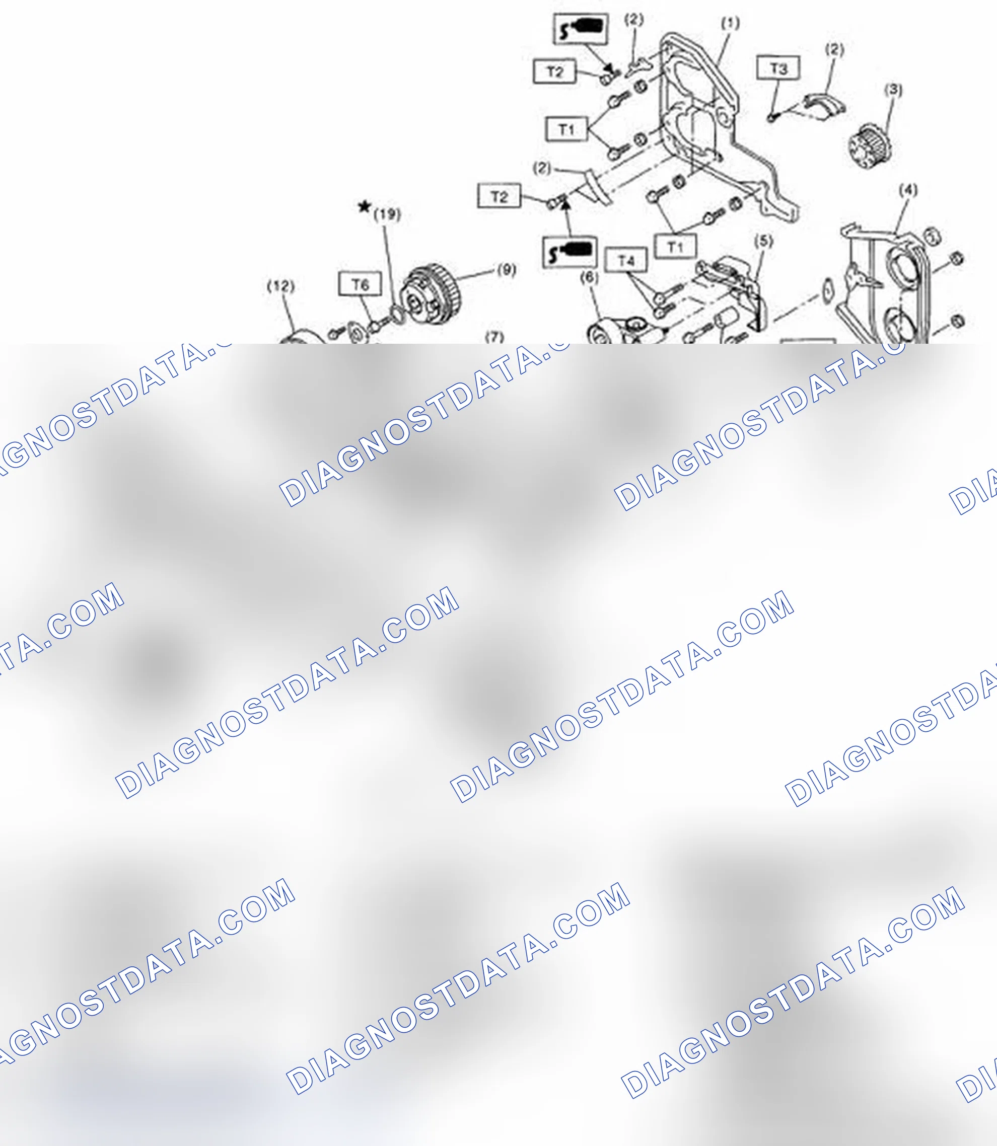 Scheme 495: Identifying Timing Belt Components With Torque Specification