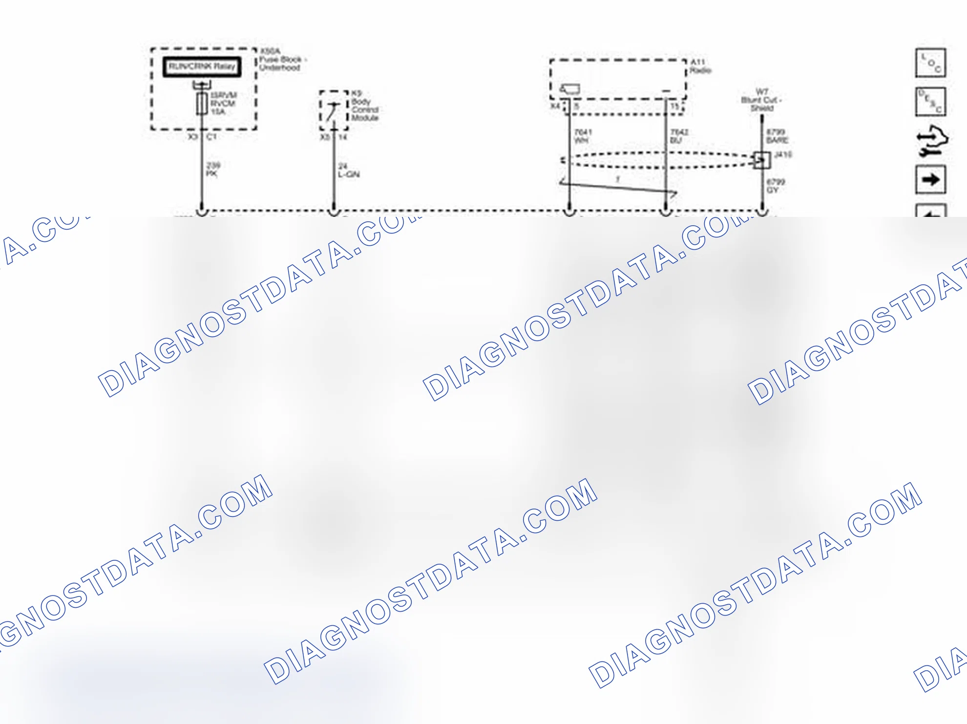Scheme 1: Rear Vision Camera (without UYS) Wiring Schematics