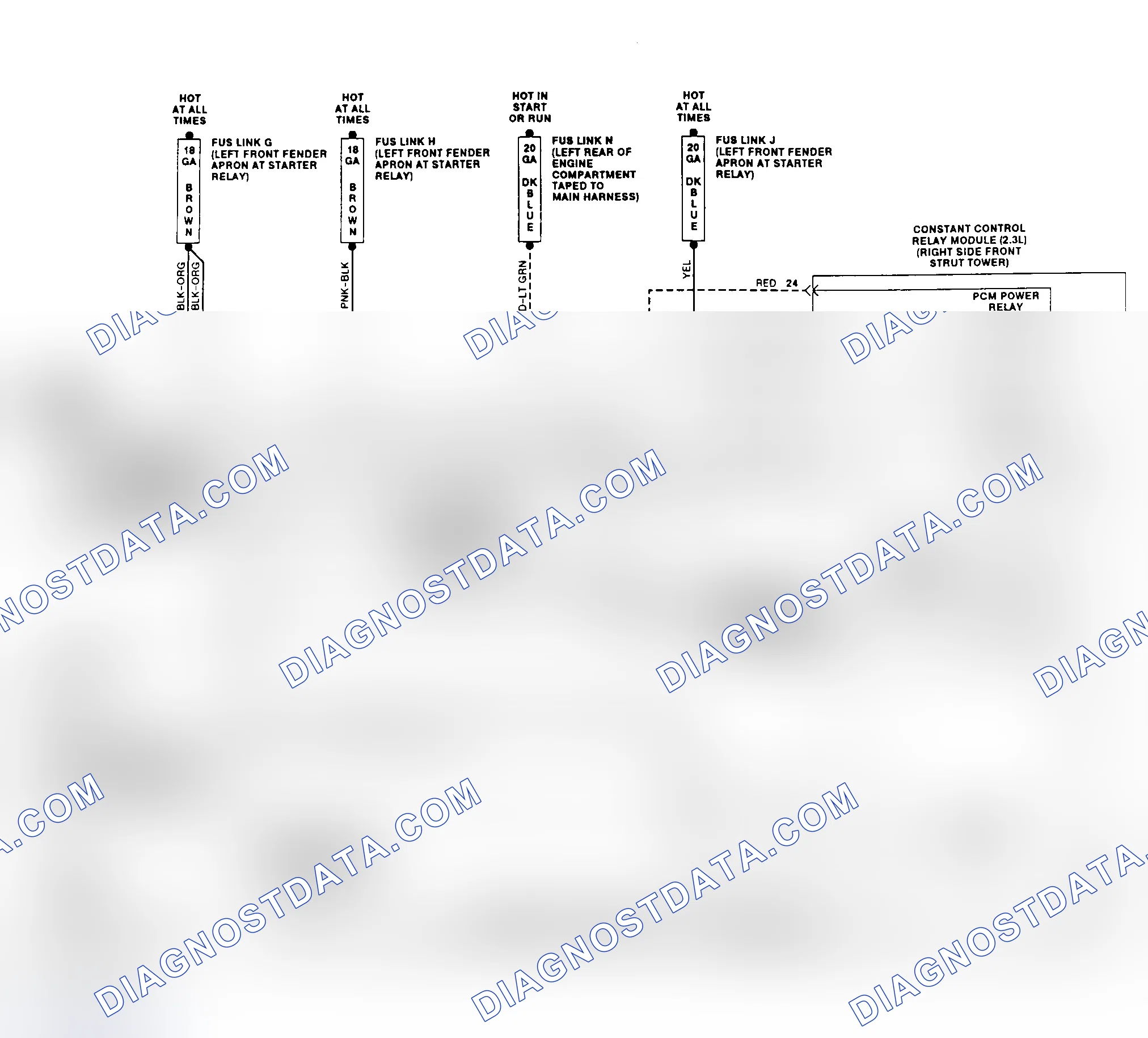 Scheme 6: Electric Cooling Fan Wiring Diagram (Mustang 2.3L)