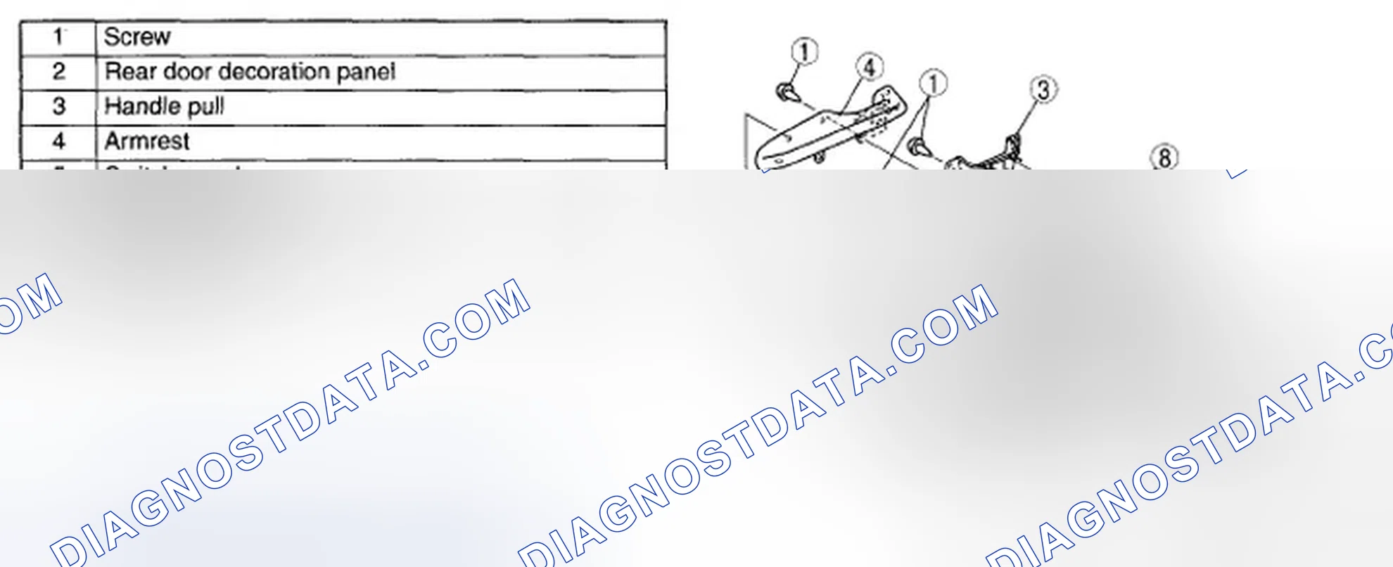 Scheme 59: REAR DOOR TRIM DISASSEMBLY/ASSEMBLY