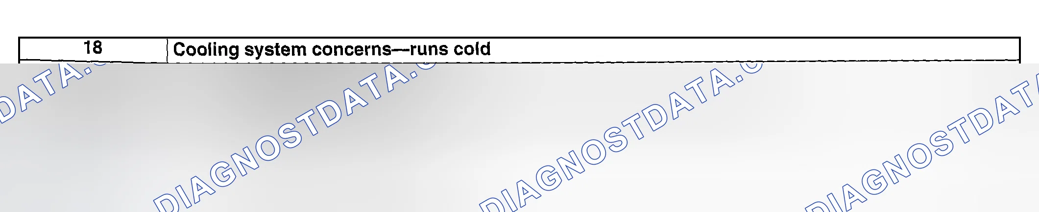Scheme 299: NO. 18 COOLING SYSTEM CONCERNS-RUNS COLD