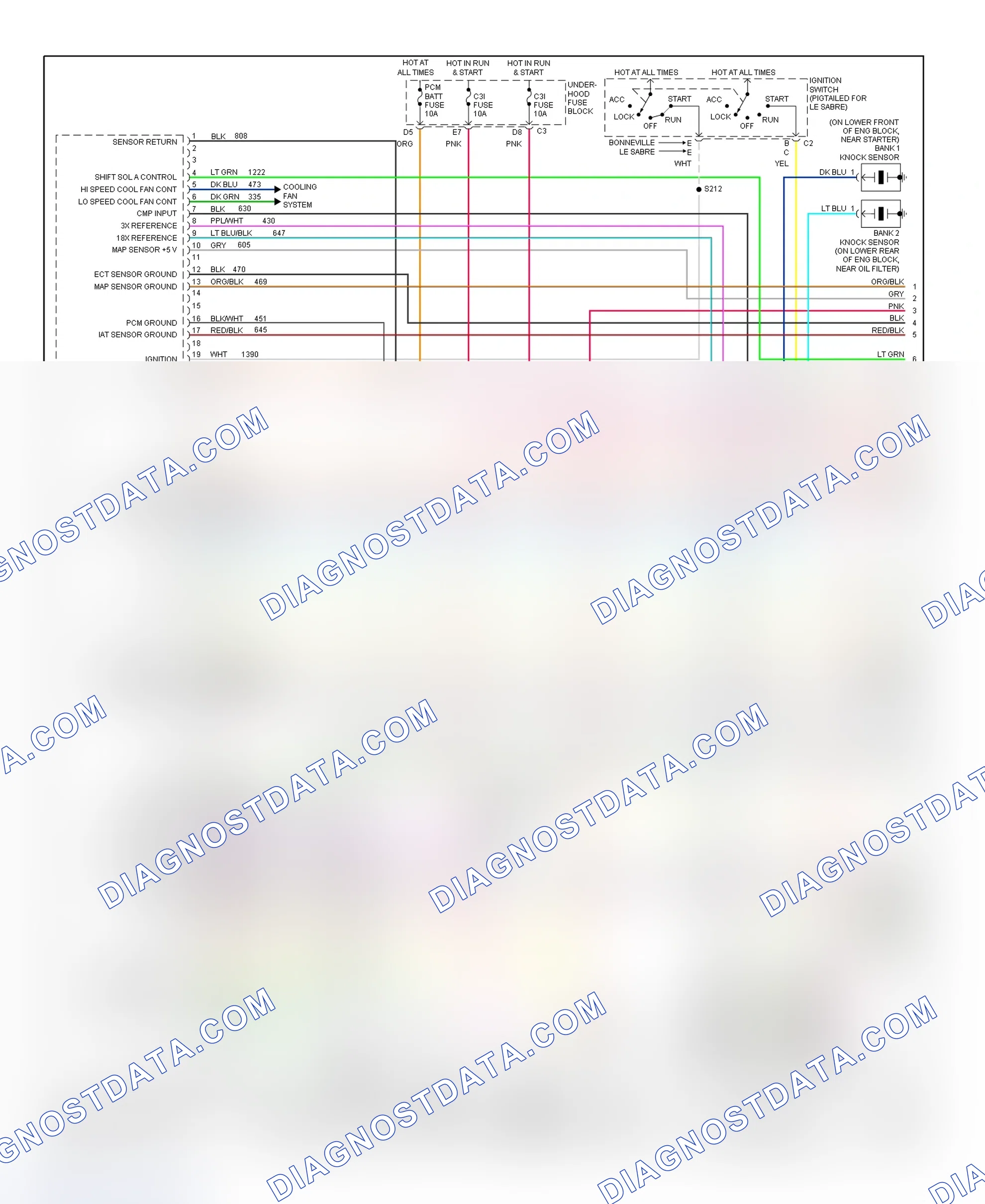Scheme 21: PCM Wiring Diagram (Bonneville & LeSabre - 3.8L - 1 Of 4)