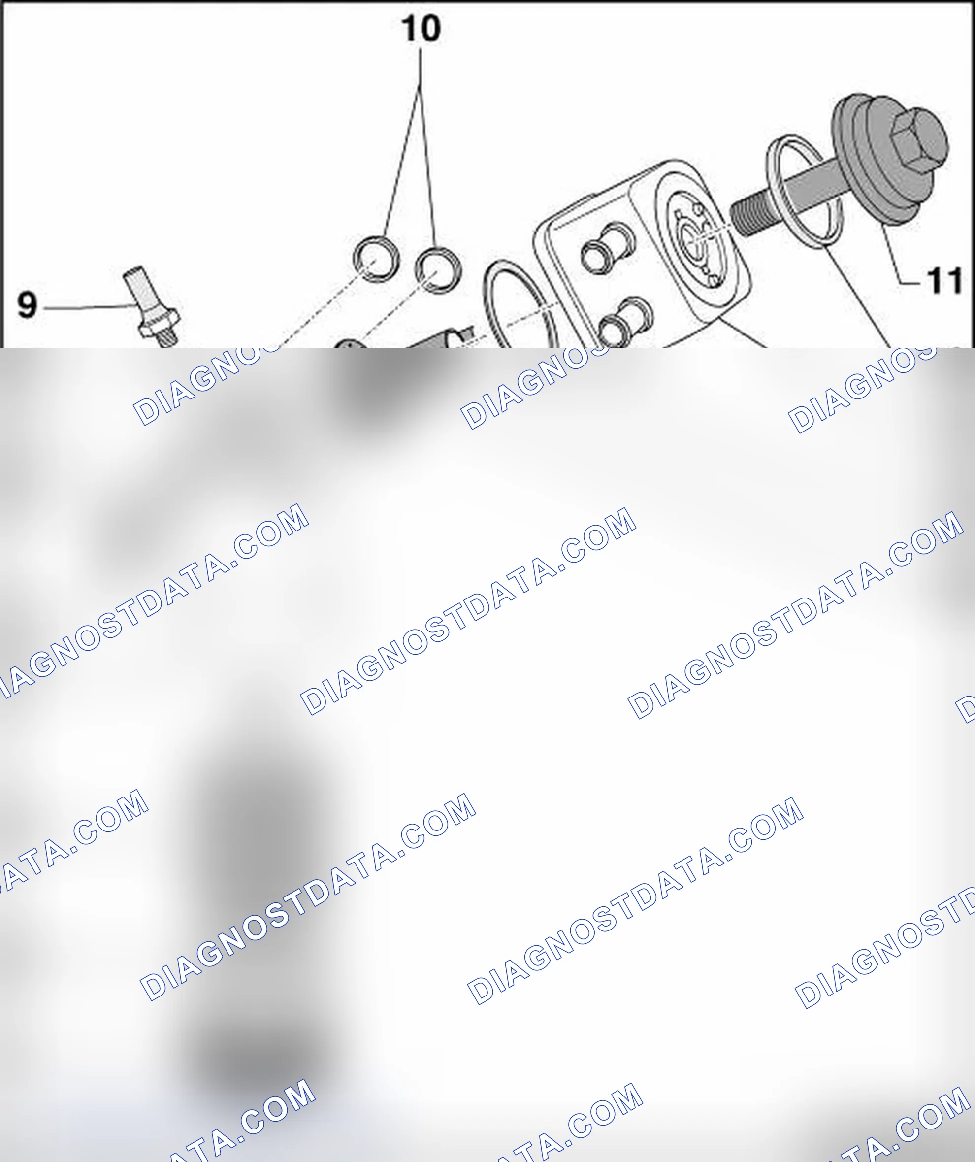 Scheme 9: OIL COOLER AND OIL FILTER HOUSING ASSEMBLY OVERVIEW