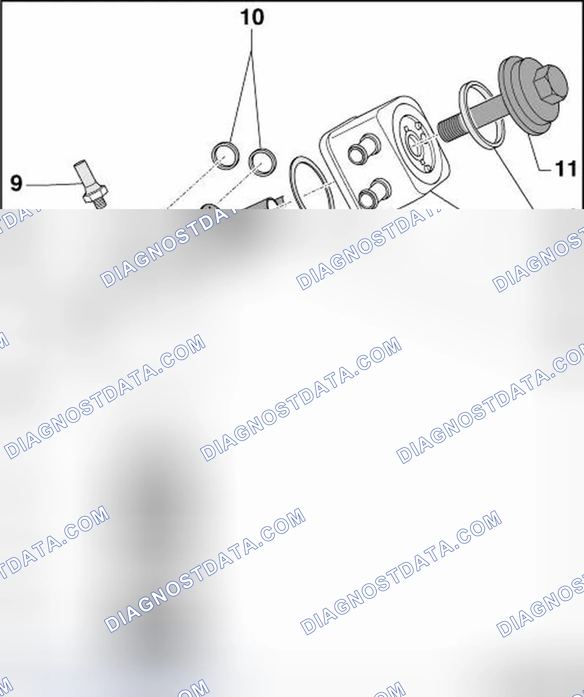 Scheme 9: OIL COOLER AND OIL FILTER HOUSING ASSEMBLY OVERVIEW