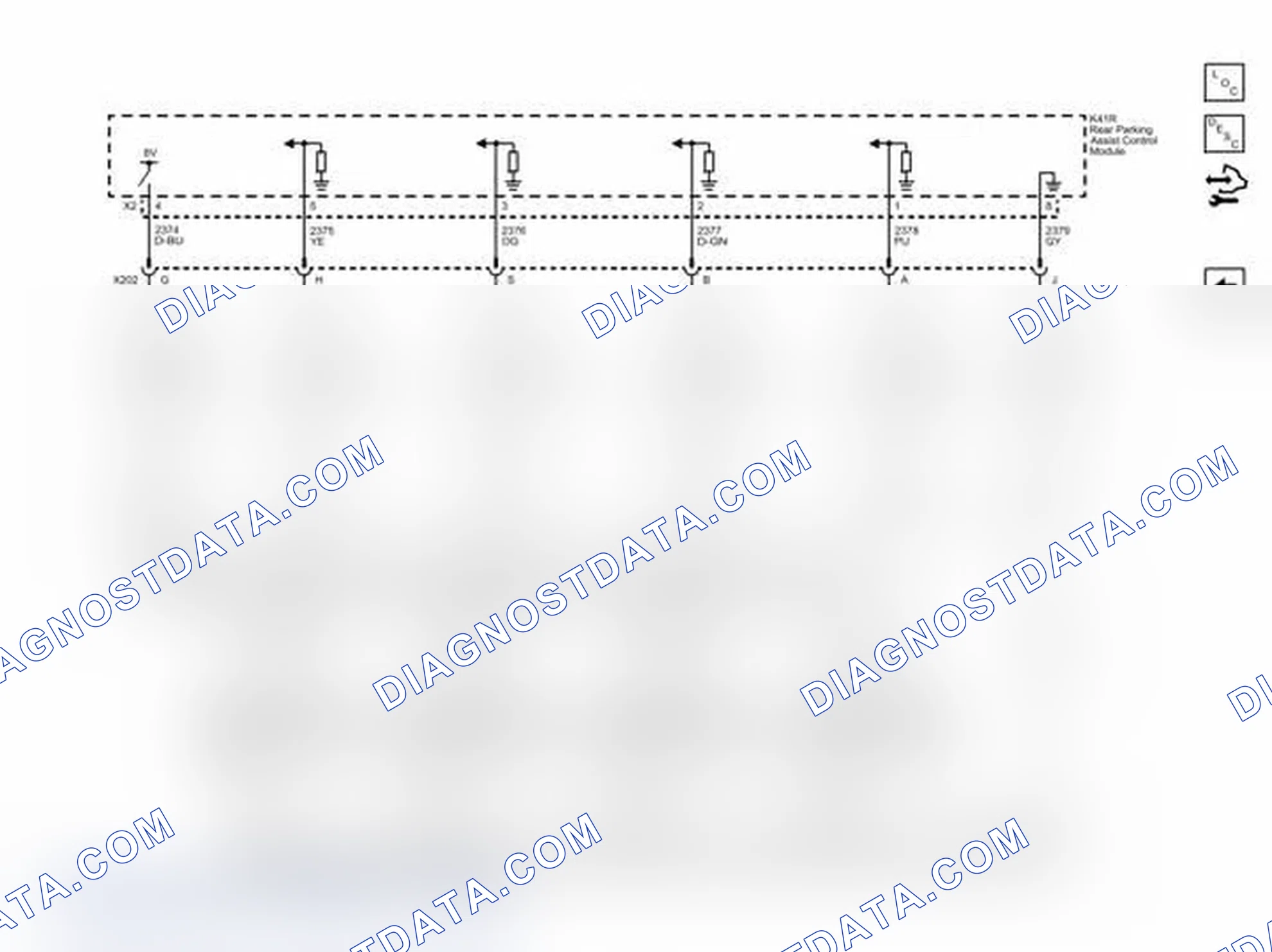 Scheme 4: Rear Object Sensors (UD7) Wiring Schematics