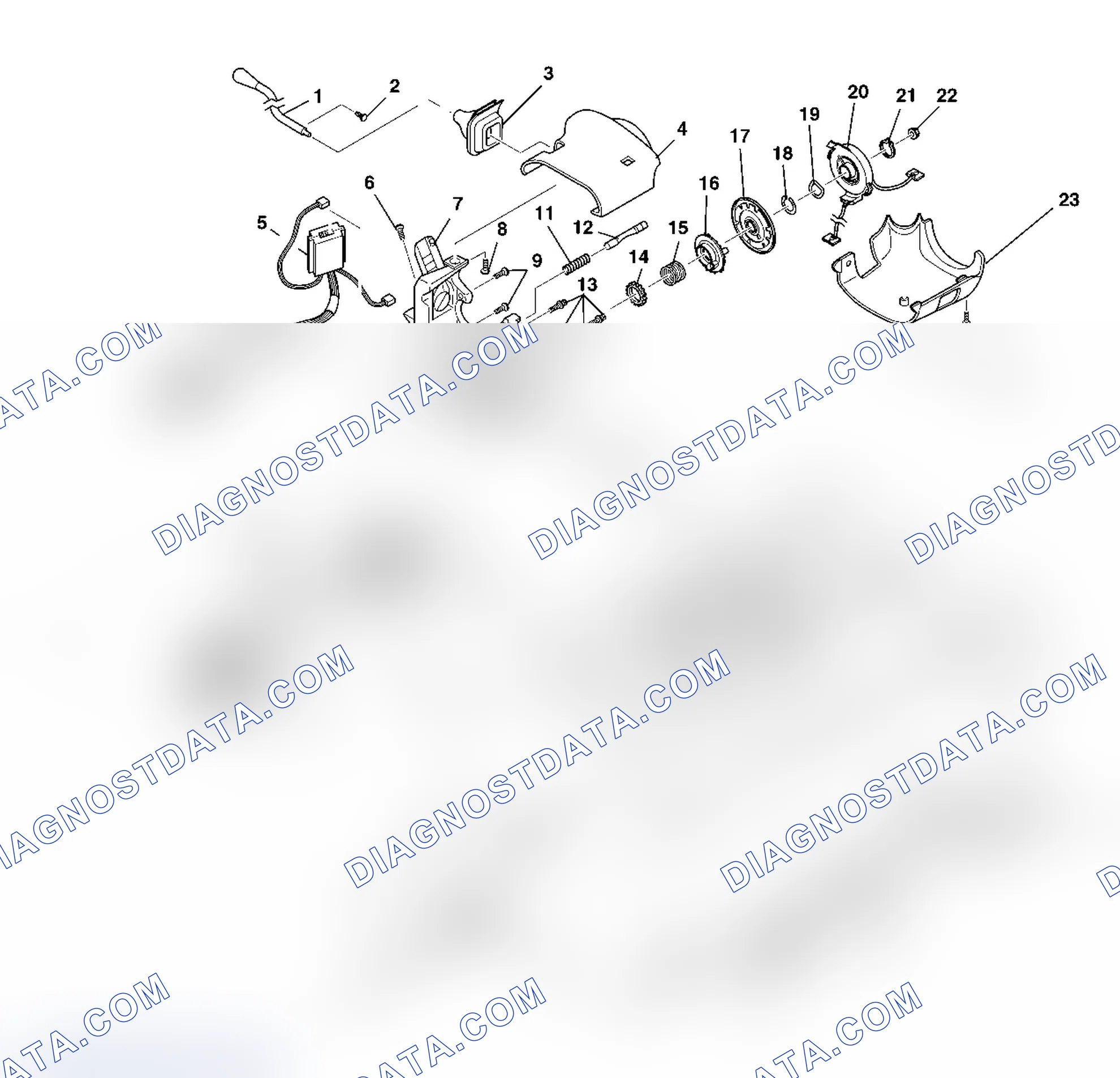 Scheme 3: Steering Column Disassembled View (Column Shift and Floor Shift Standard)