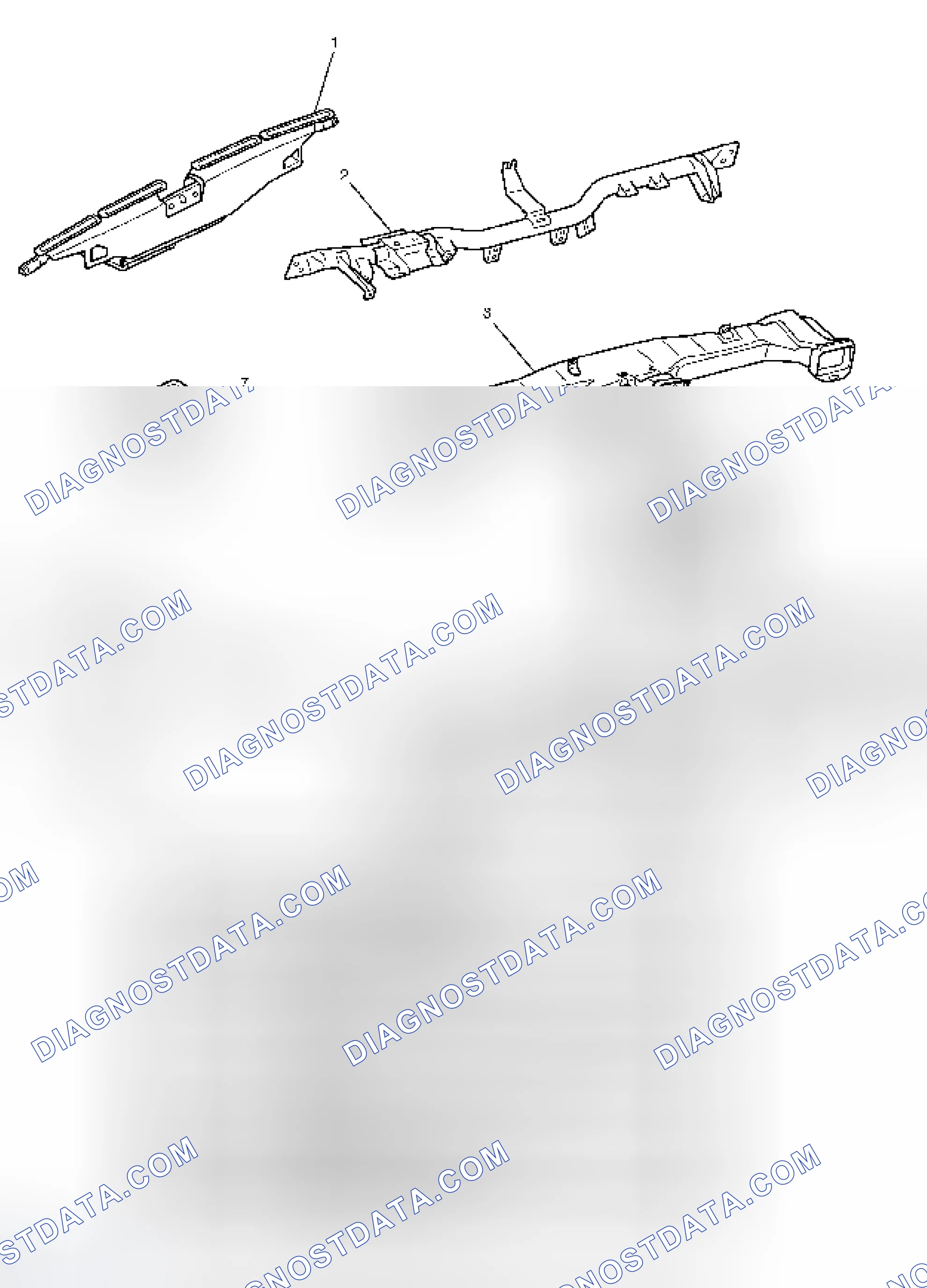 Scheme 62: REAR HEATER DUCT, DEFROSTER NOZZLE, VENTILATION DUCT AND ASSOCIATED PARTS