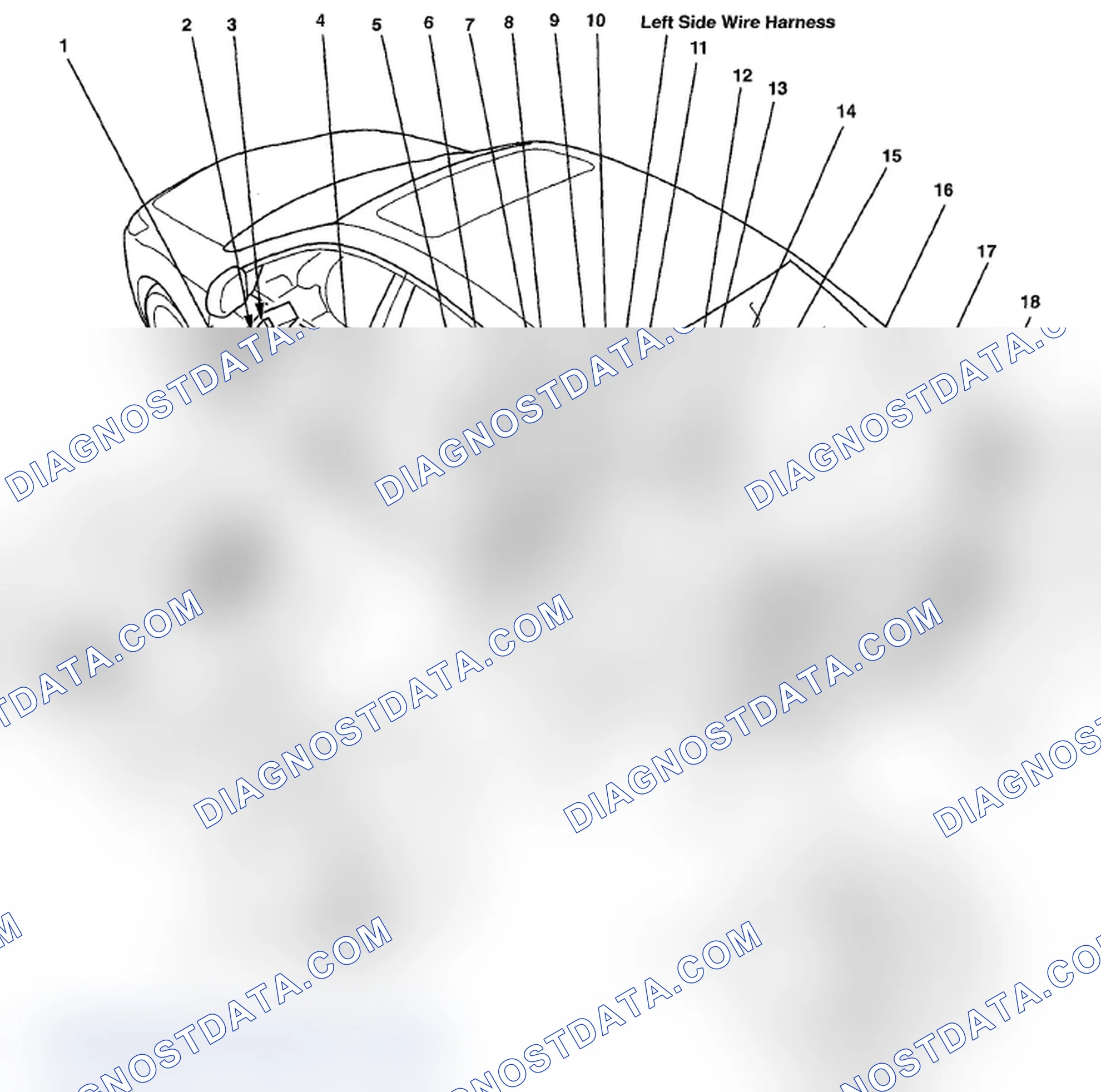 Scheme 530: Identifying Left Side Wire Harness (Page 203-43)