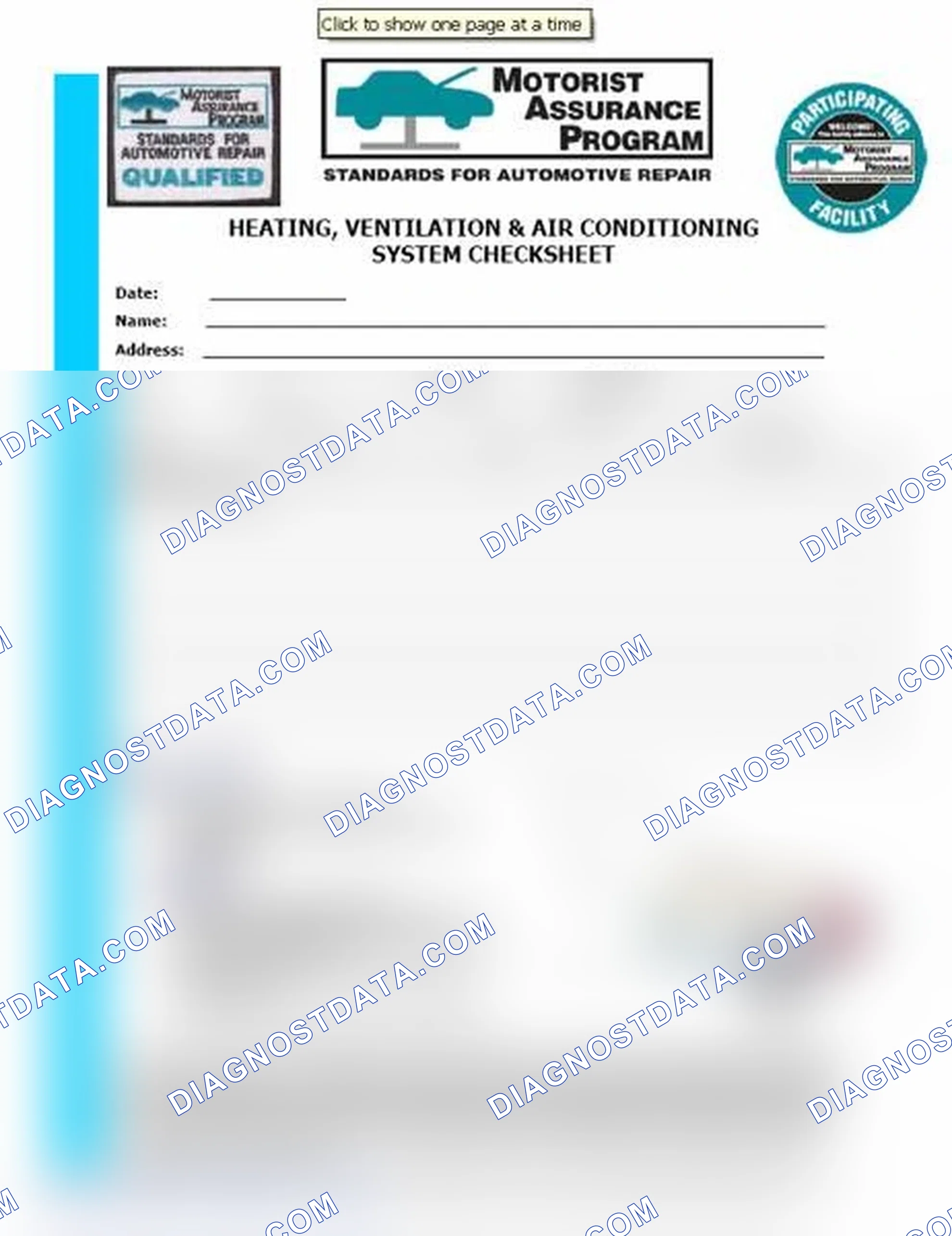 Scheme 15: Heating, Ventilation & Air Conditioning System Checksheet (1 Of 2)