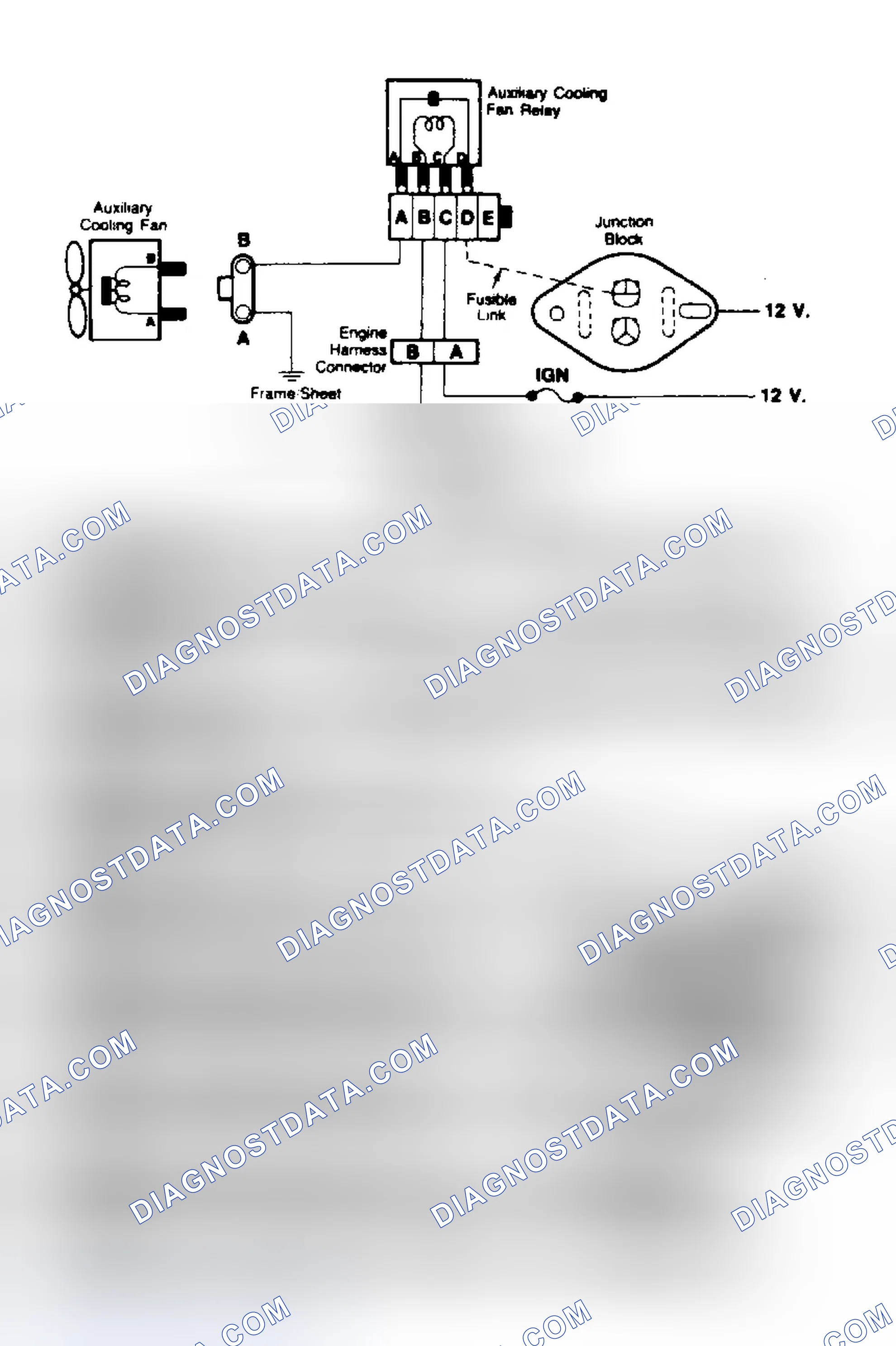 Scheme 72: Cooling Fan Circuit Schematic & Flow Chart (7.4L G, C & K Series With A/C)