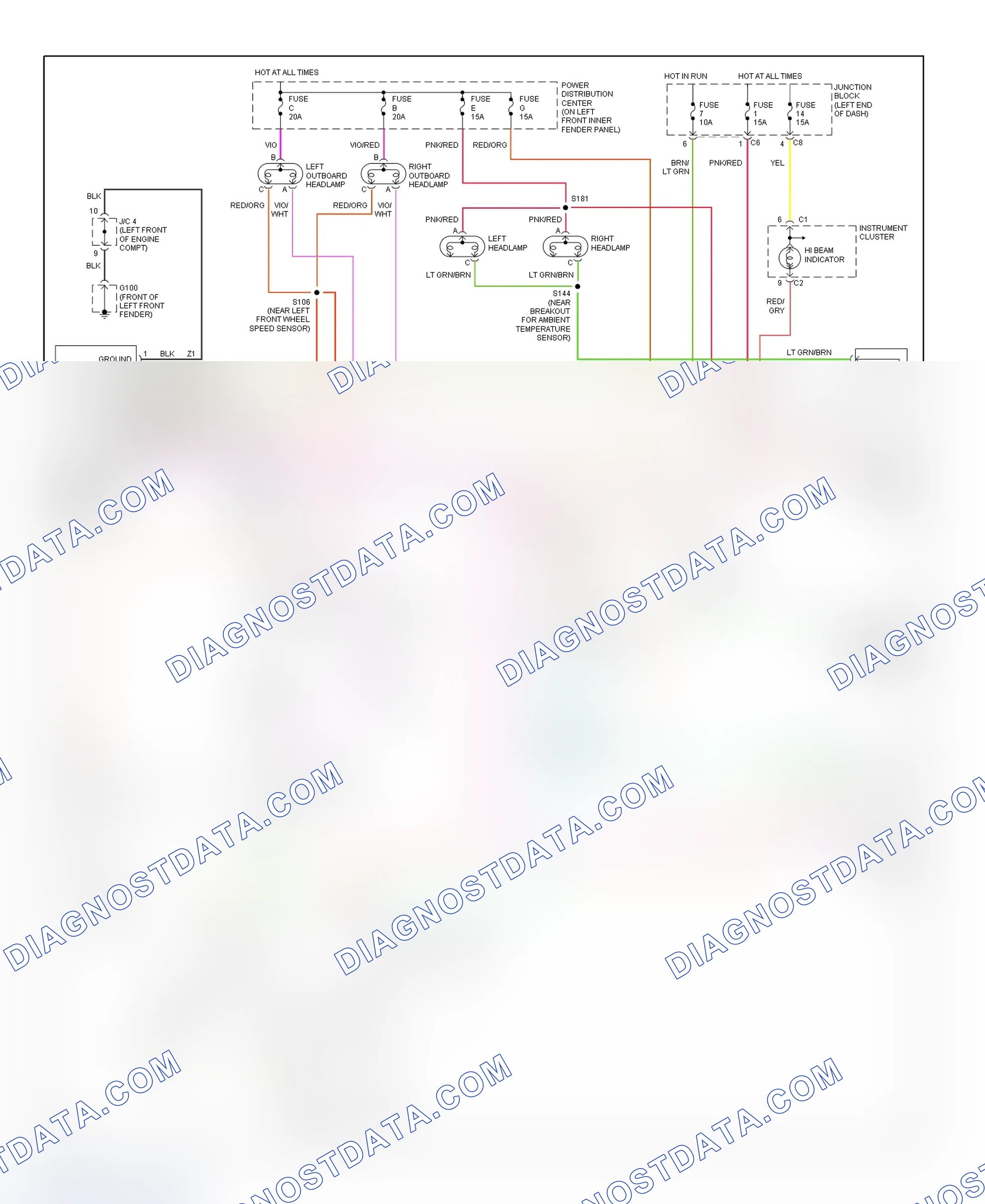 Scheme 20: Daytime Running Lights Wiring Diagram (Ram Pickup - With Quad Headlights)