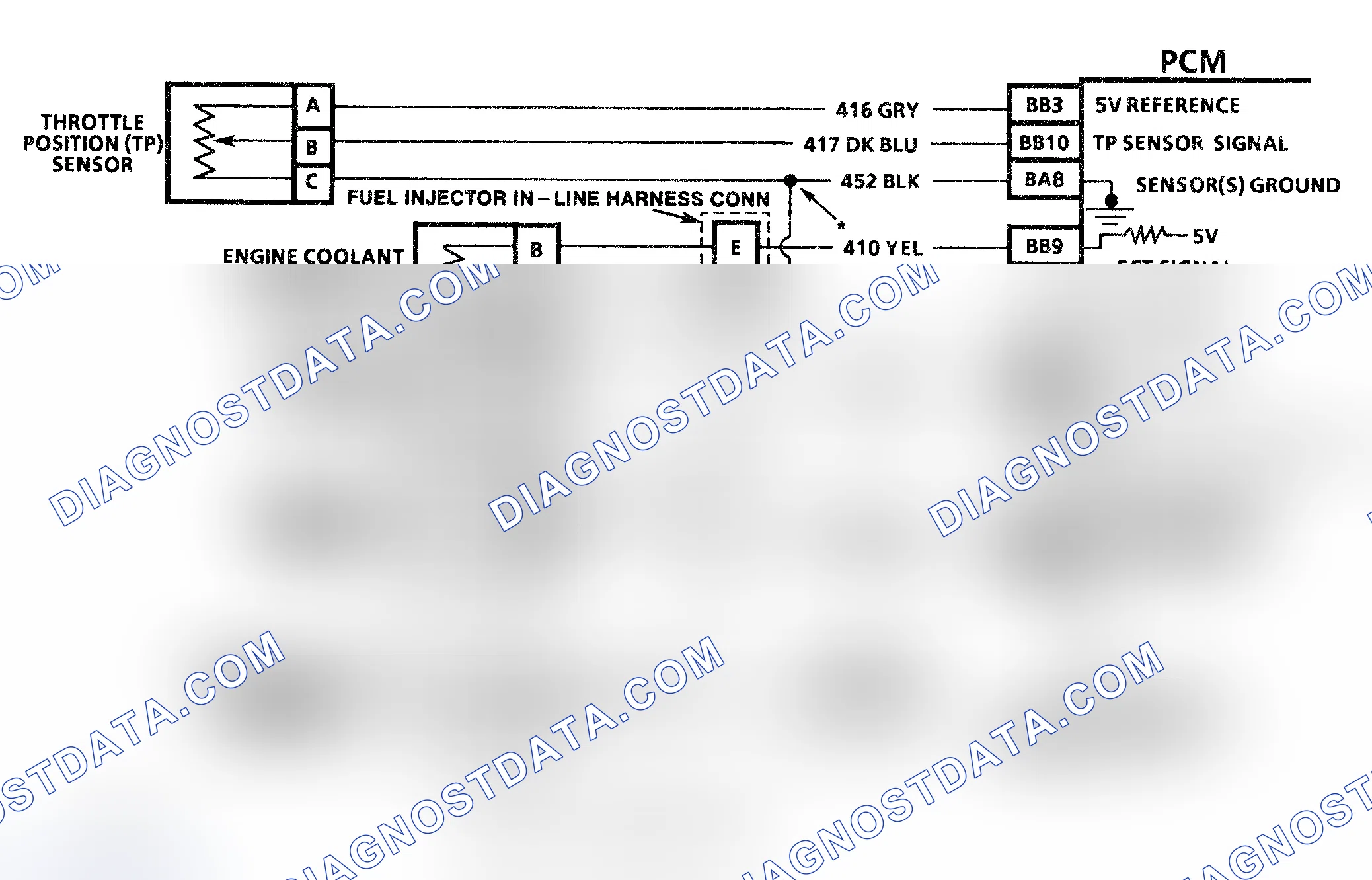 Scheme 6: Code P0112 Schematic (3.1L) IAT Sensor Ckt Low Temperature Indicated
