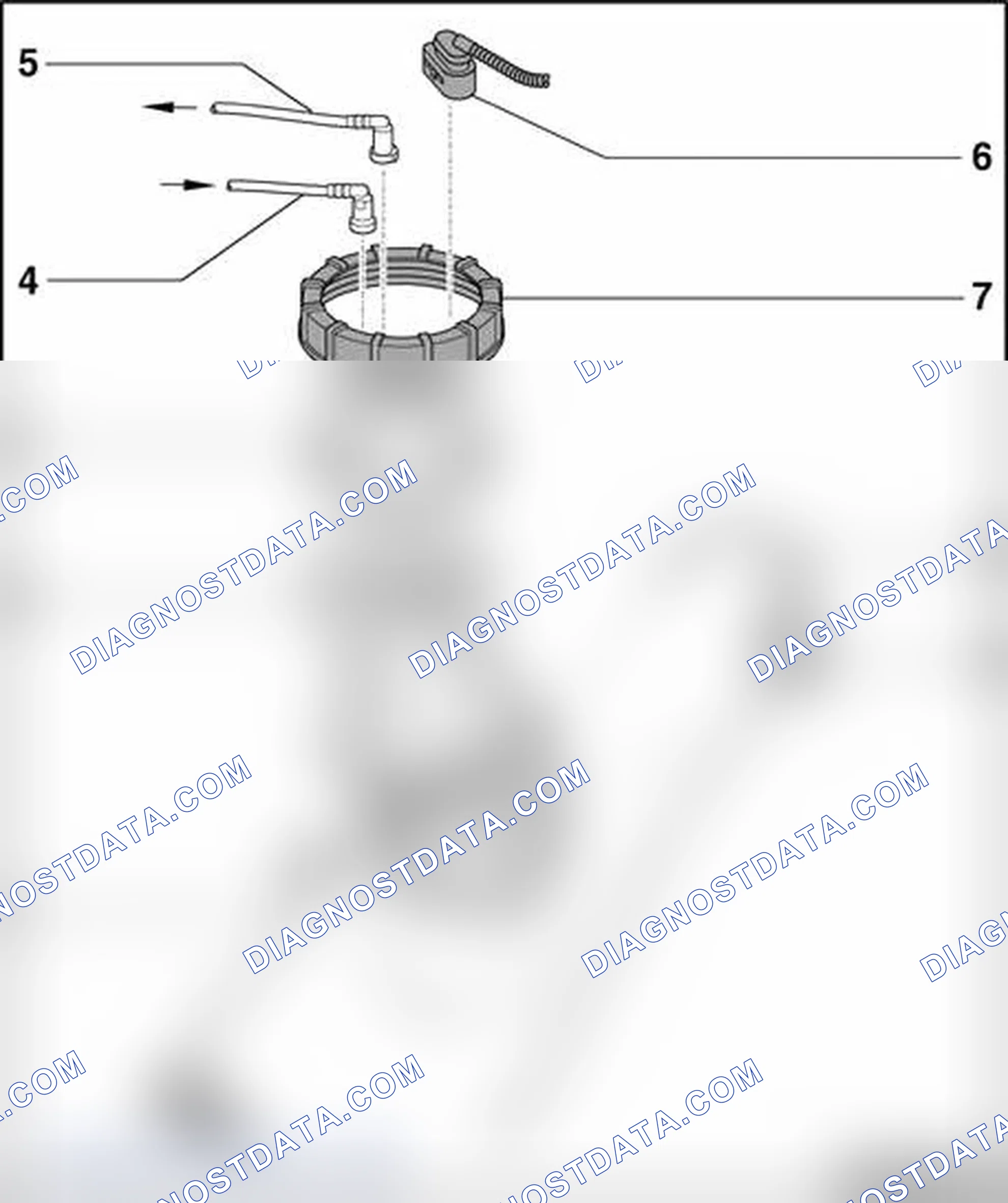 Scheme 25: Fuel delivery unit and fuel level sensor, assembly overview