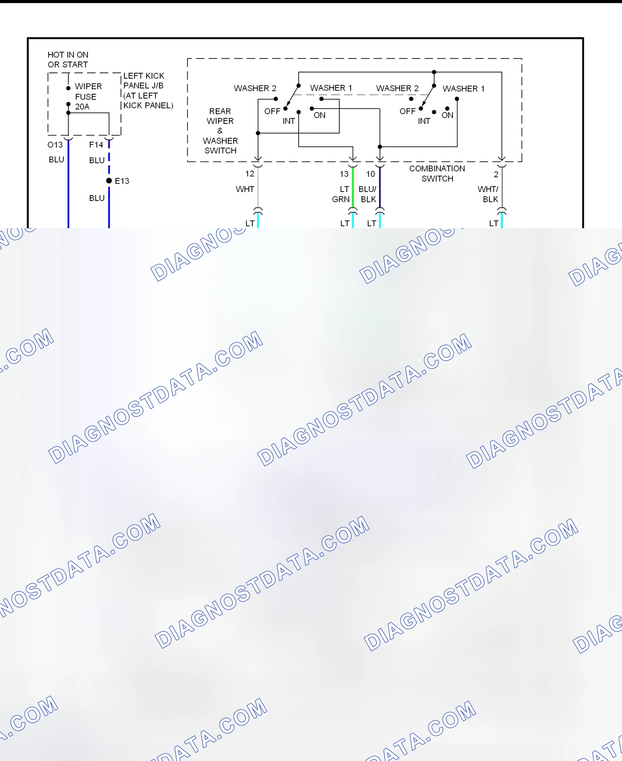 Scheme 18: Wiper/Washer System Wiring Diagram (Land Cruiser - Rear)