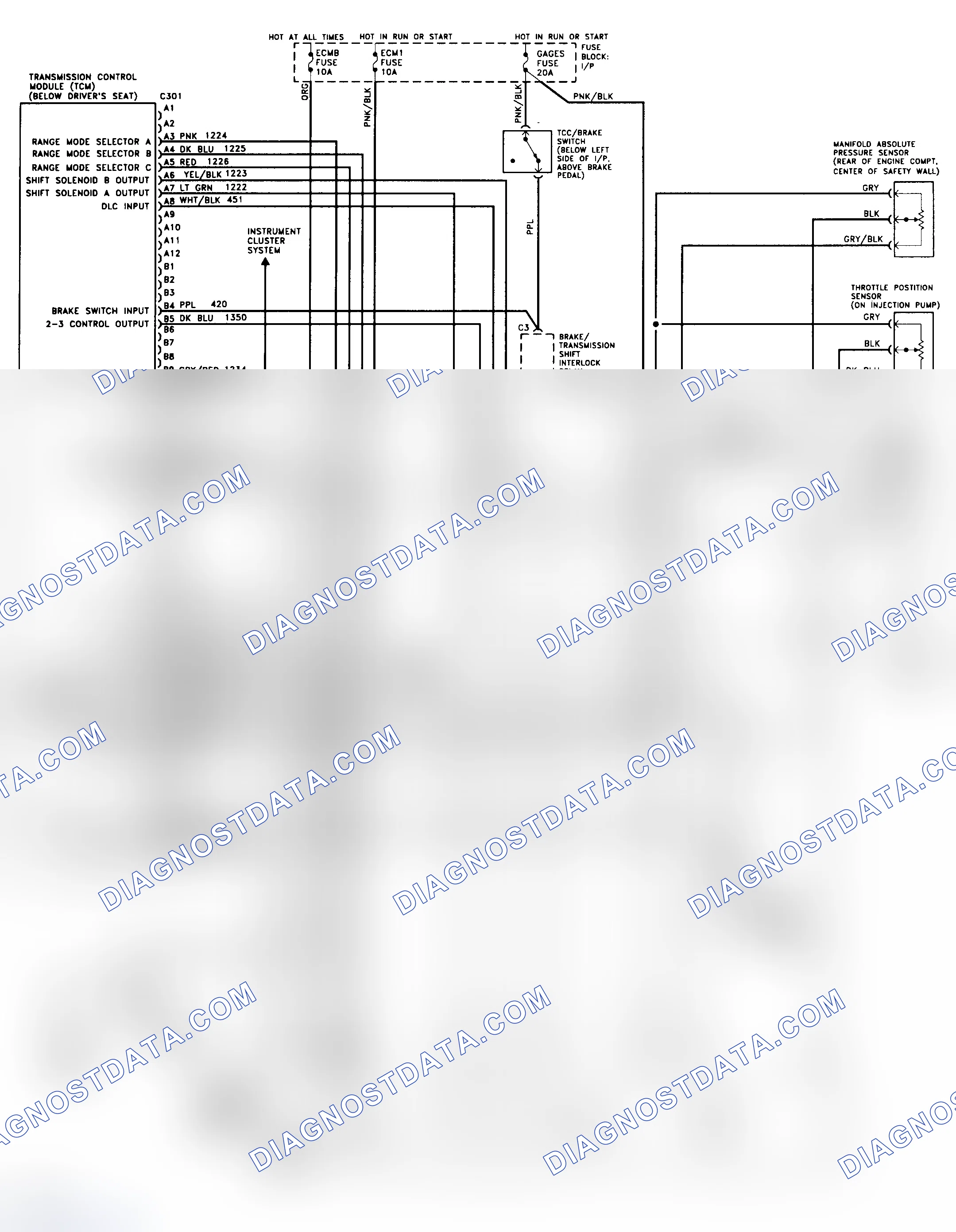 Scheme 350: 4L80-E Wiring Diagram (1994 "G" Series - Diesel)