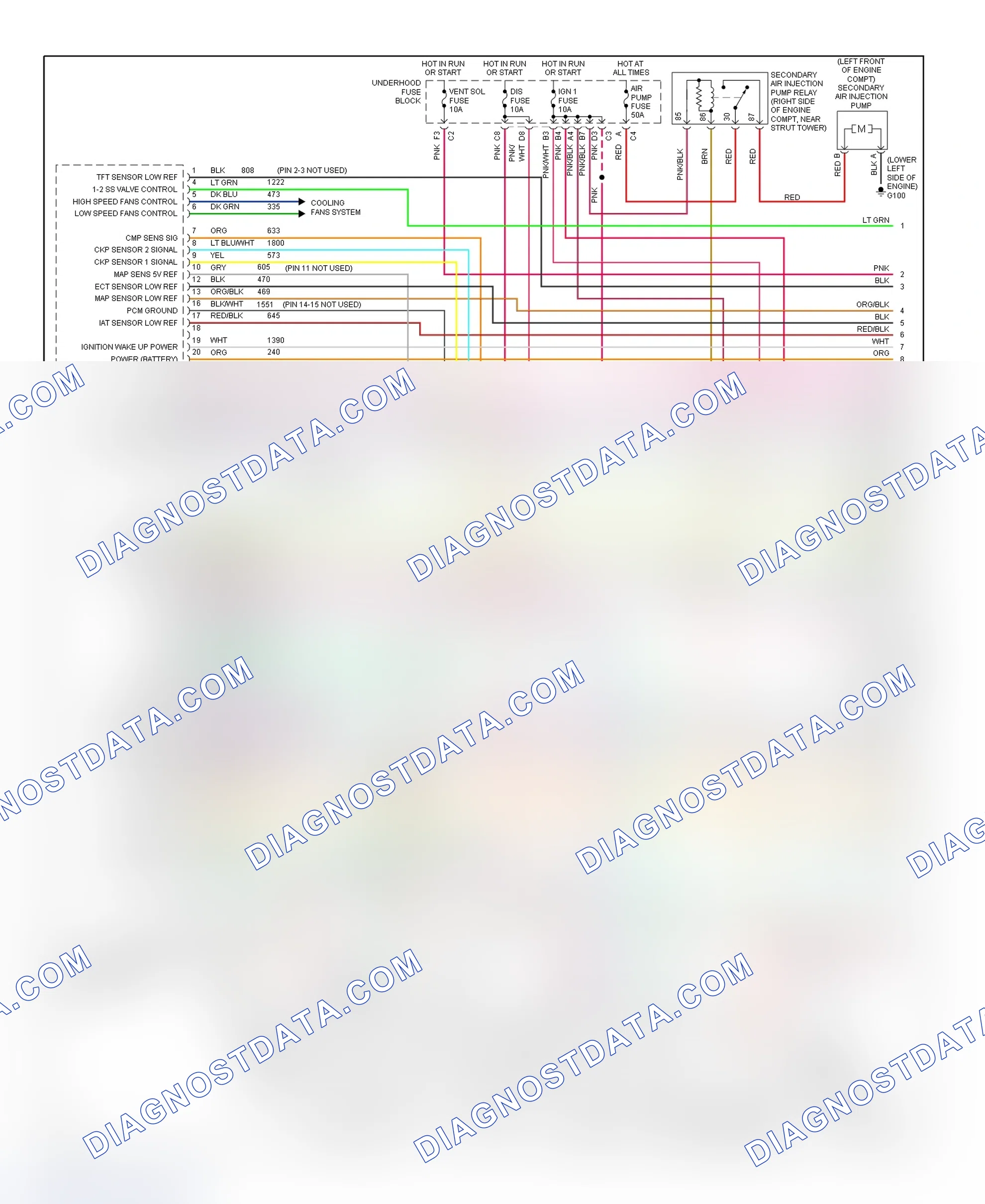 Scheme 11: PCM Wiring Diagram (Aurora - 3.5L - 1 Of 4)