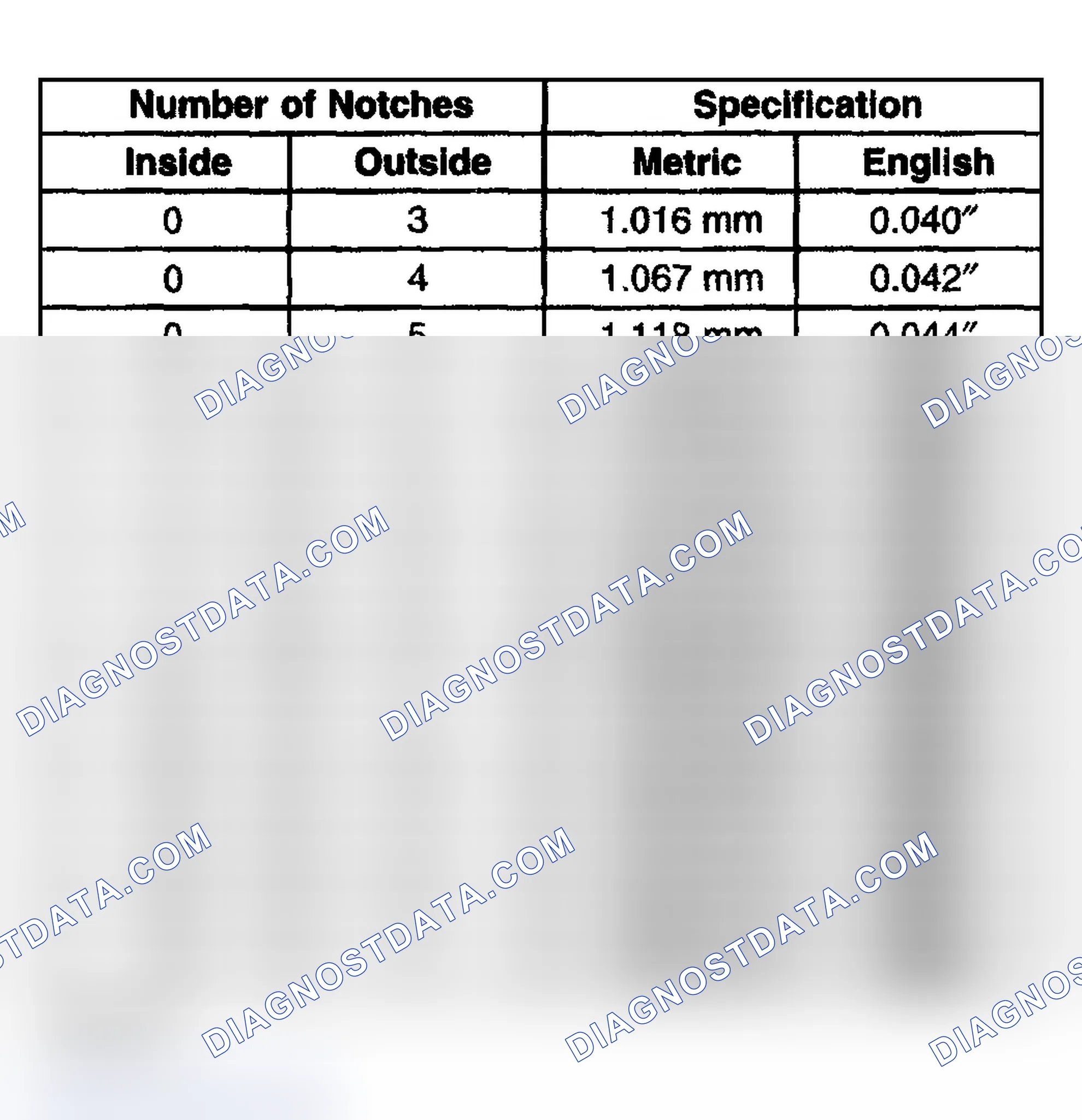 Scheme 189: Differential Adjustment Shim Specifications