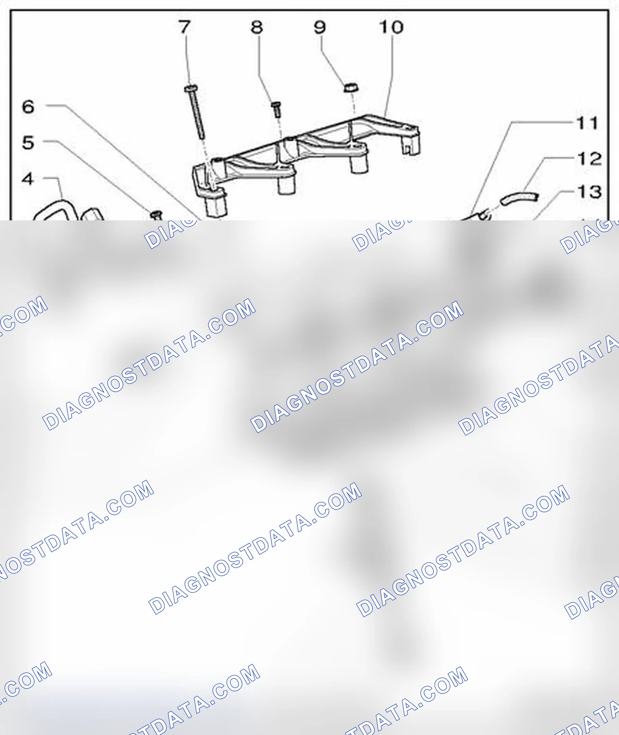Scheme 936: Intake manifold lower-part, component overview