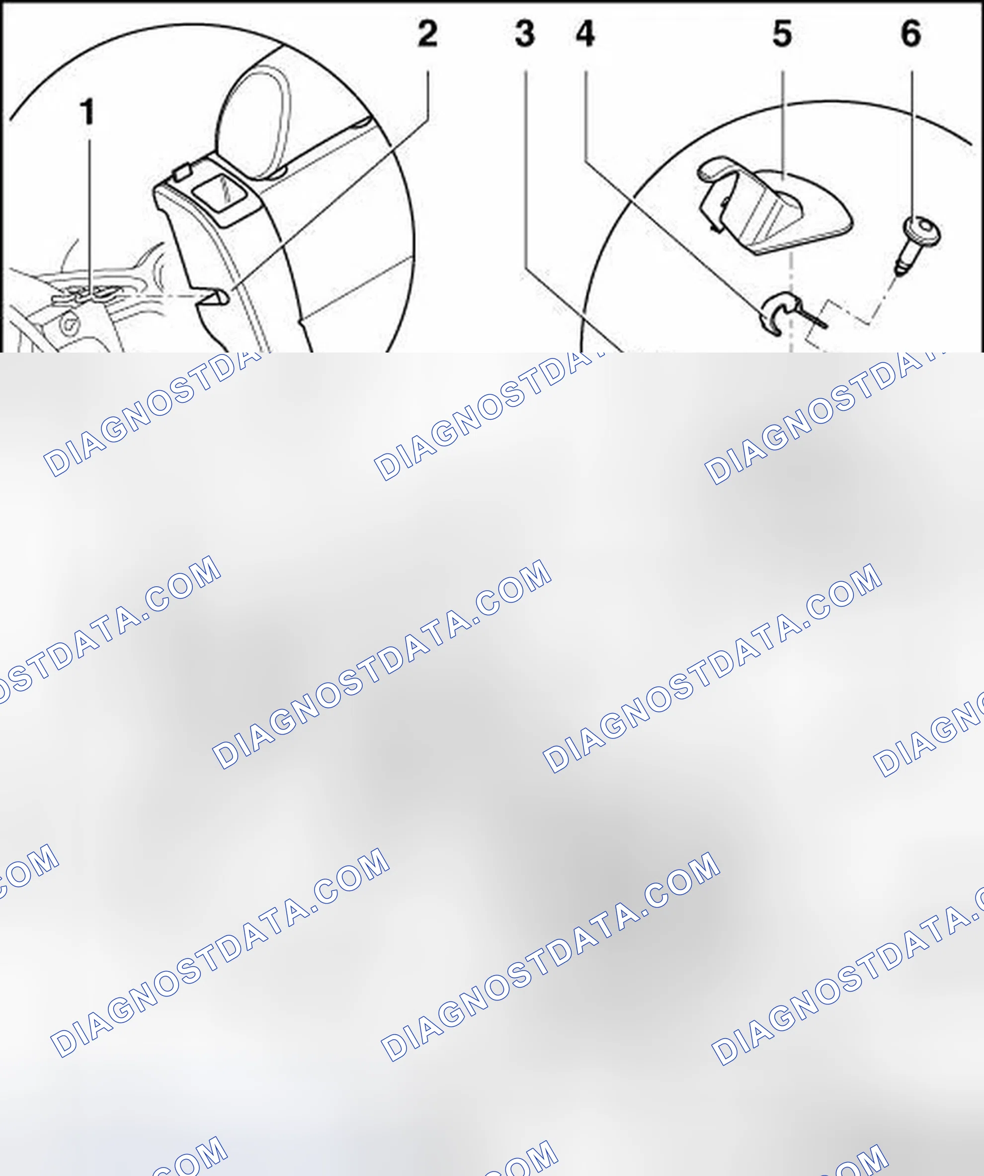 Scheme 44: LEFT 1/3 AND RIGHT 2/3 BACKREST WITHOUT CENTER ARMREST COMPONENT OVERVIEW