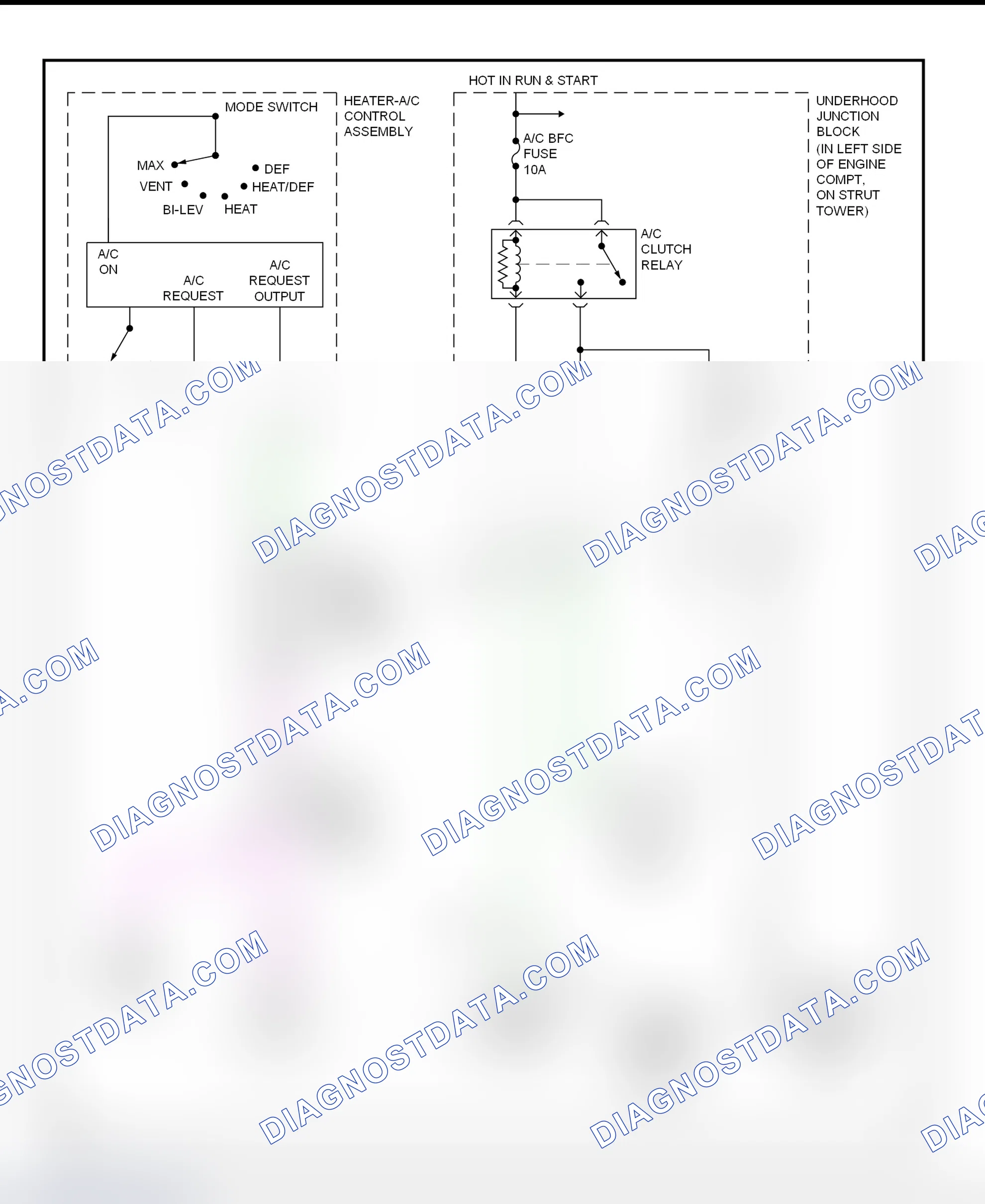 Scheme 34: A/C Compressor Clutch Control Circuit Wiring Diagram (2000 Alero & Grand Am)