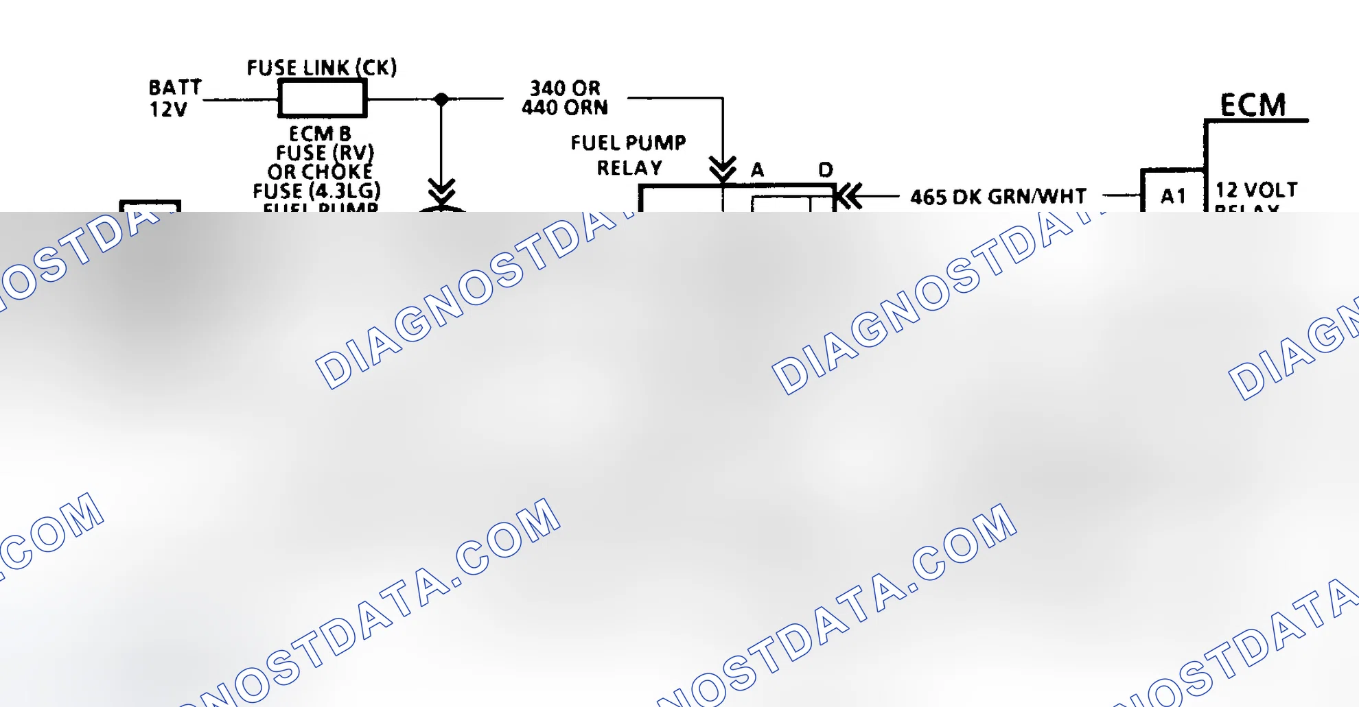 Scheme 139: Code 54 Schematic (C, K, R, V, G, & P Series W/O 4L80-E Trans) Fuel Pump Circuit