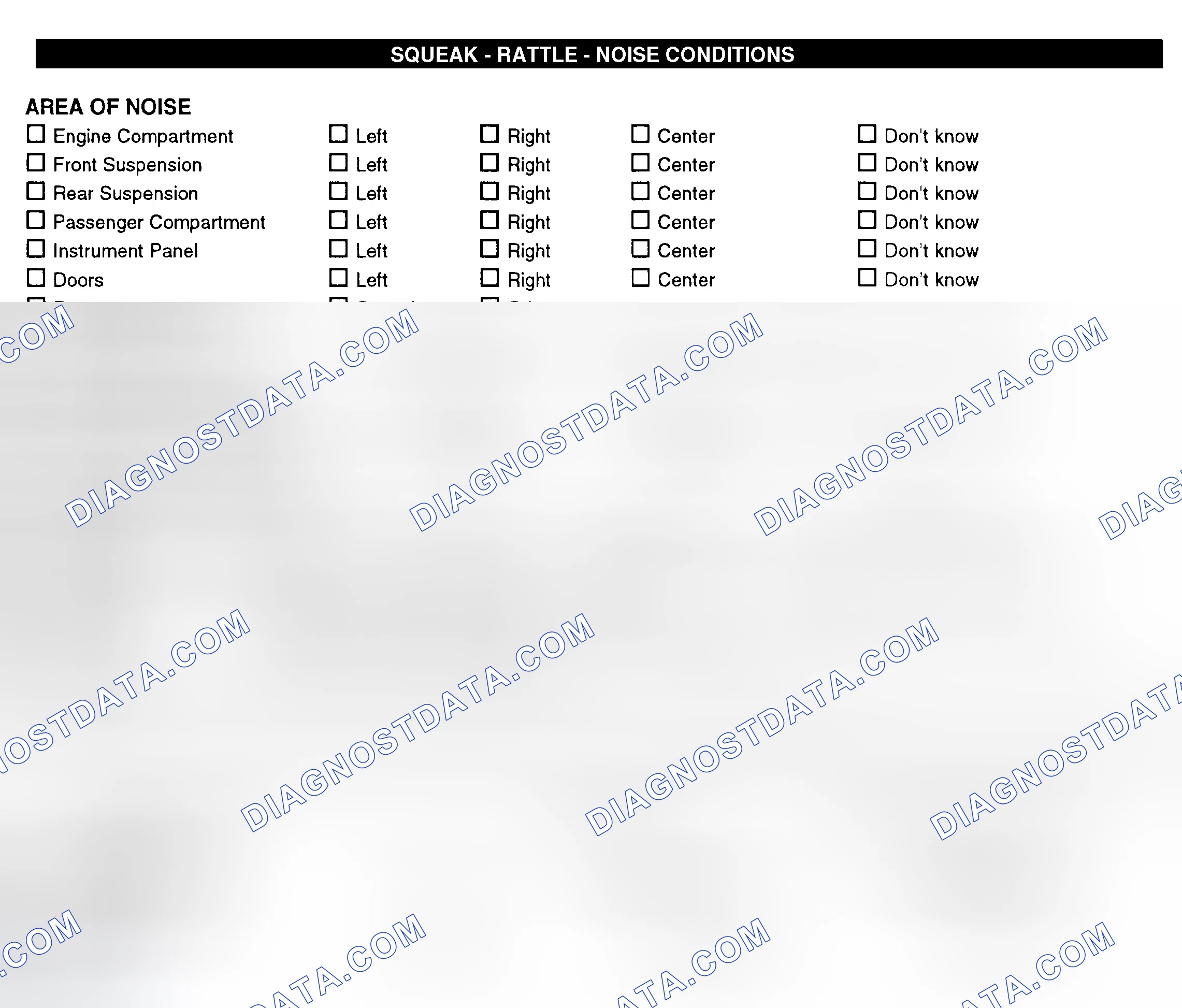 Scheme 11: Squeak, Rattle, & Noise Conditions