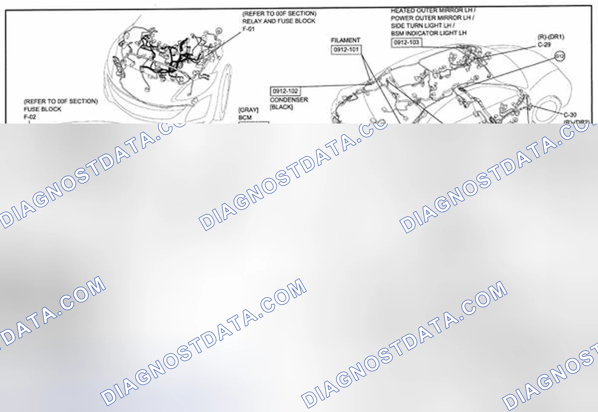 Scheme 231: Rear Window Defroster (Includes Heated Outer Mirror Information) Wiring Diagram - 0912-1 (2 Of 2)