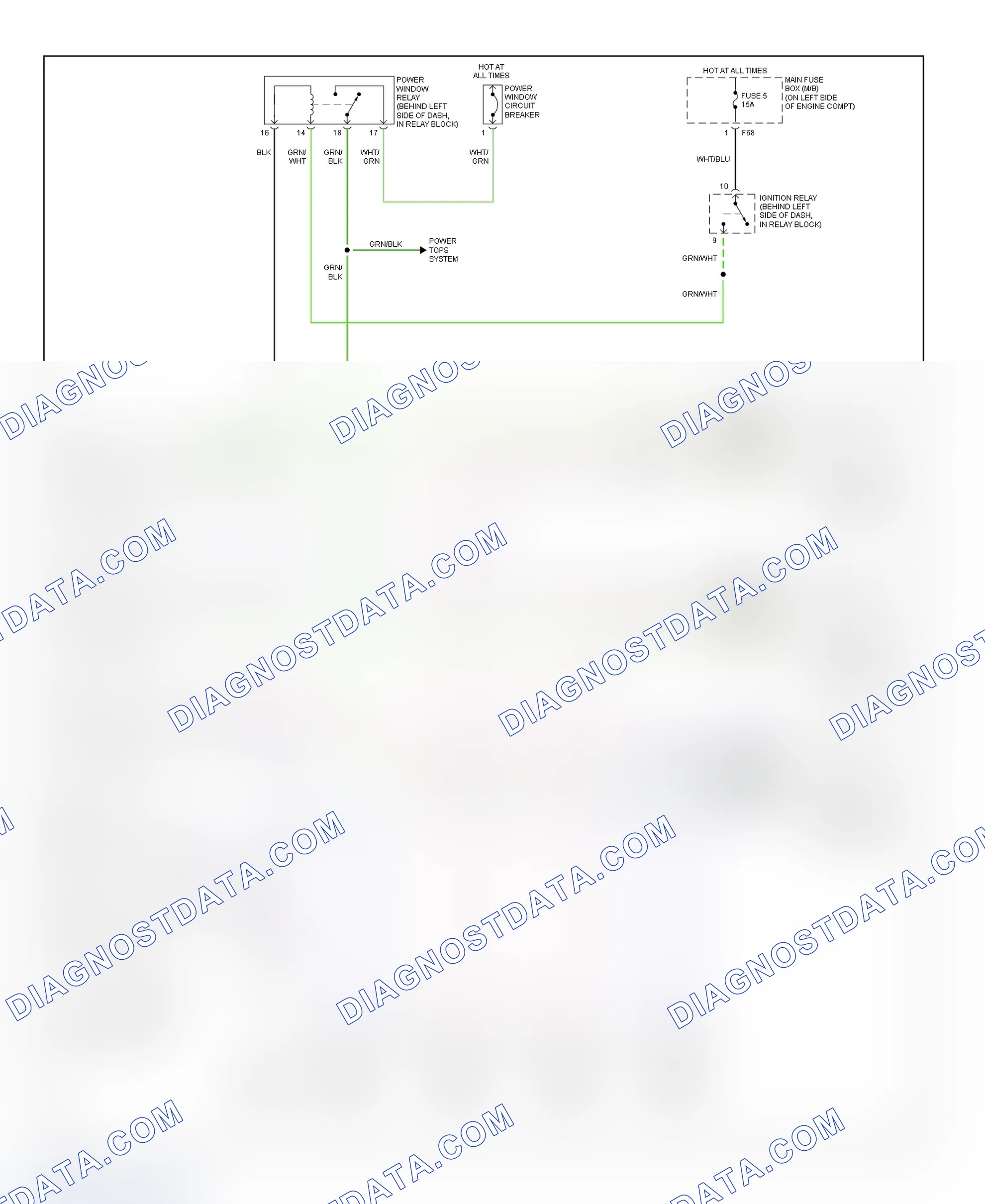 Fig. 55: Power Windows Circuit