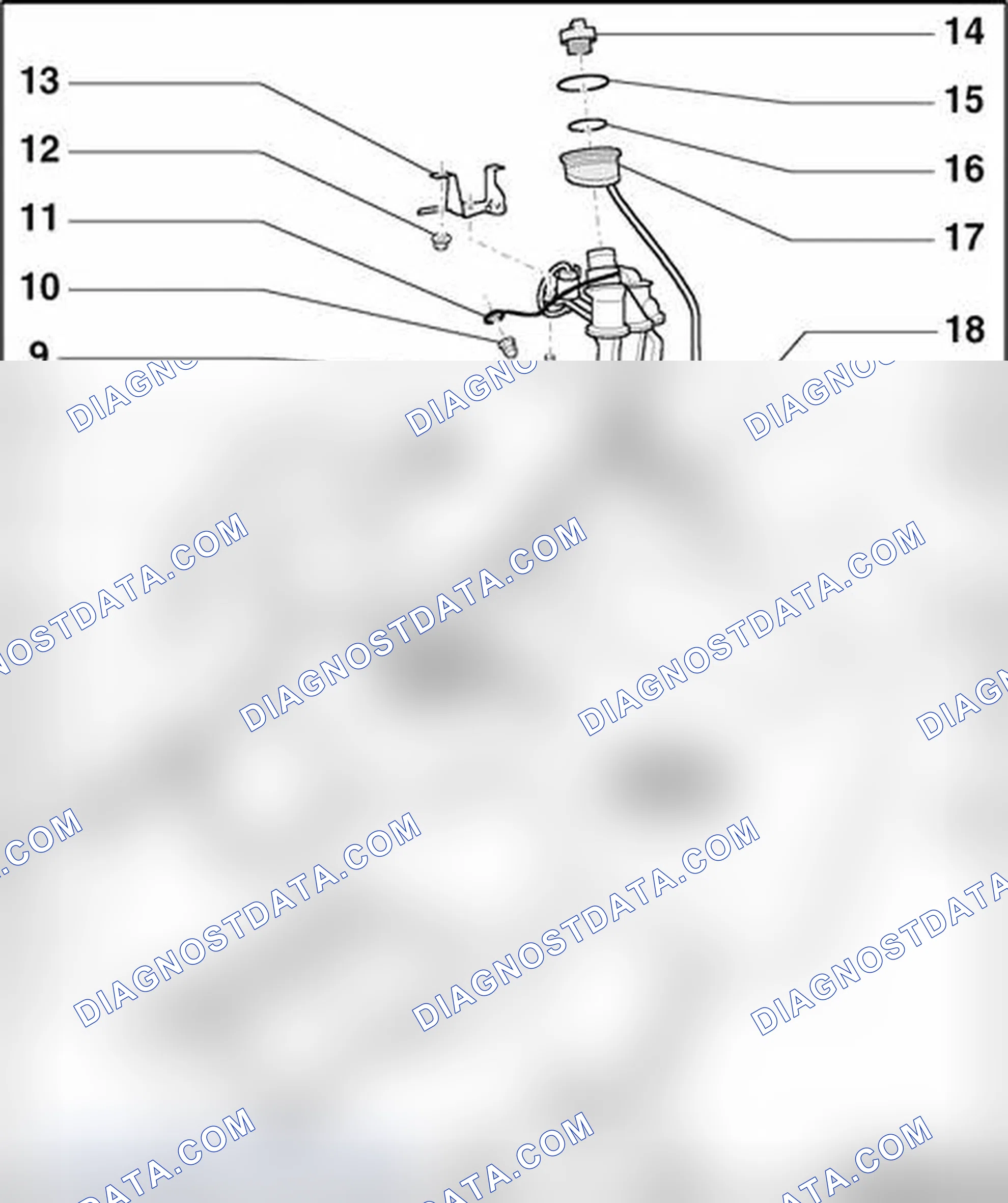 Scheme 122: Fuel tank with attachments, component overview
