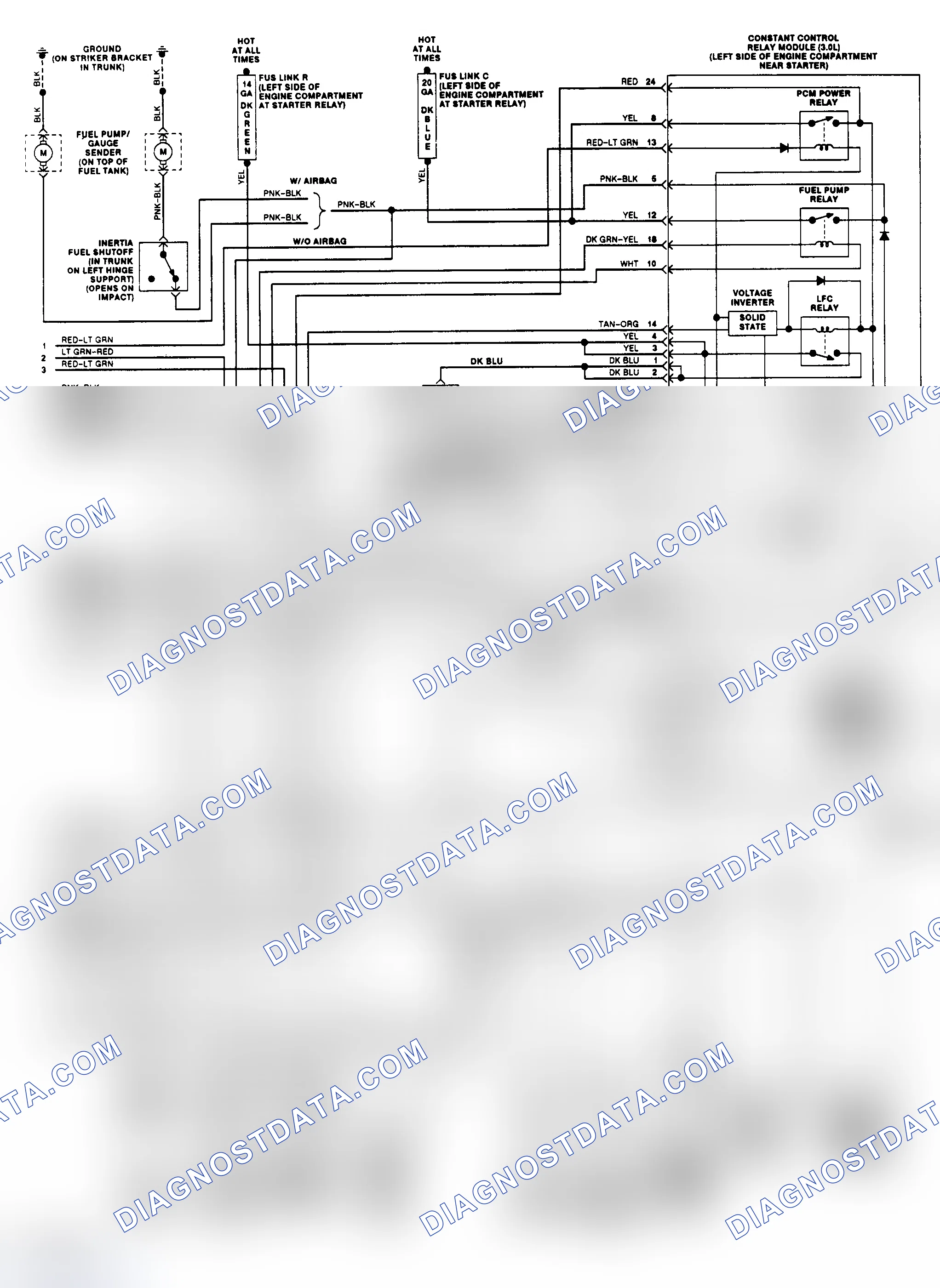 Scheme 155: EEC-IV Wiring Diagram (Tempo/Topaz 3.0L - 2 of 2)